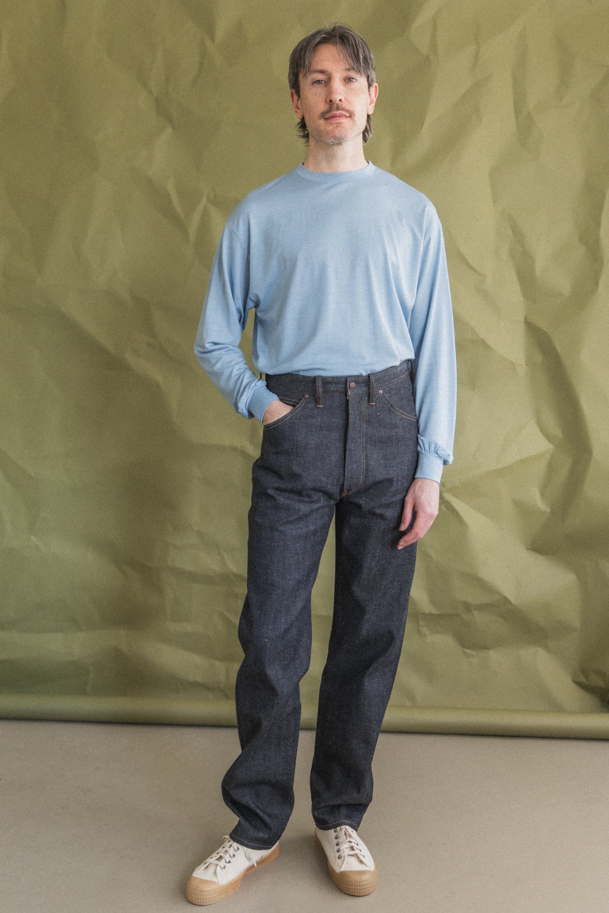 LOT 702 DENIM TROUSERS IN RAW INDIGO