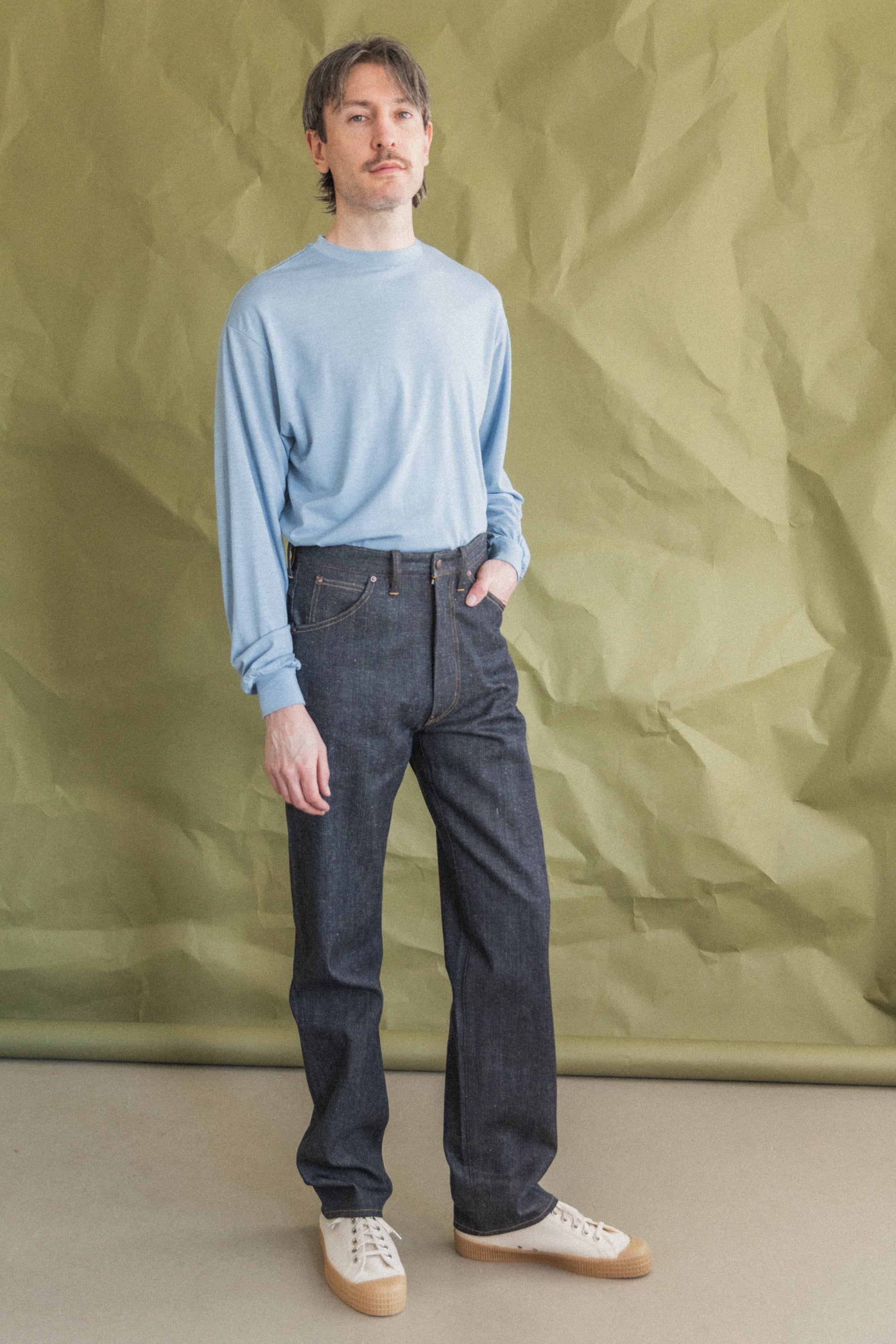 LOT 702 DENIM TROUSERS IN RAW INDIGO