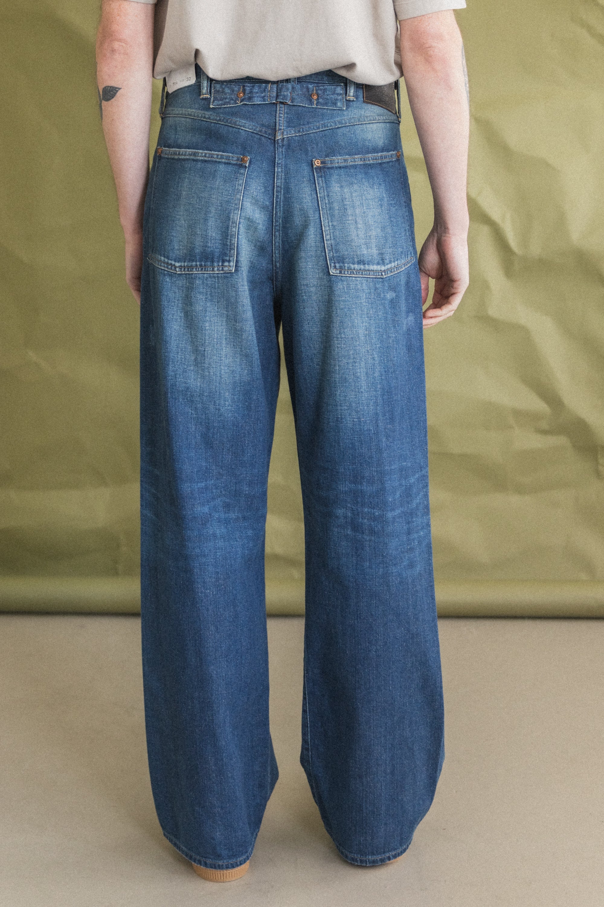LOT 704 DENIM TROUSERS IN DAMAGED INDIGO PAINT