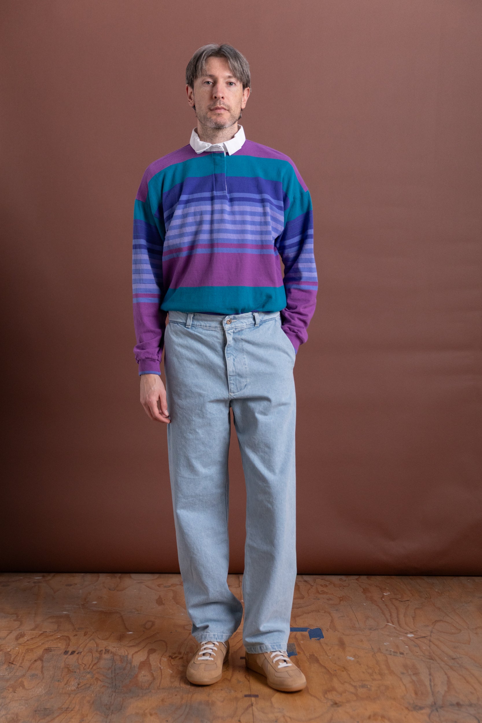 5 POCKET PANTS IN BLEACHED INDIGO