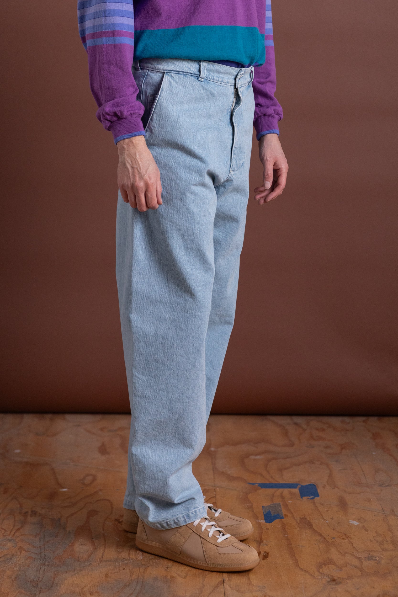 5 POCKET PANTS IN BLEACHED INDIGO