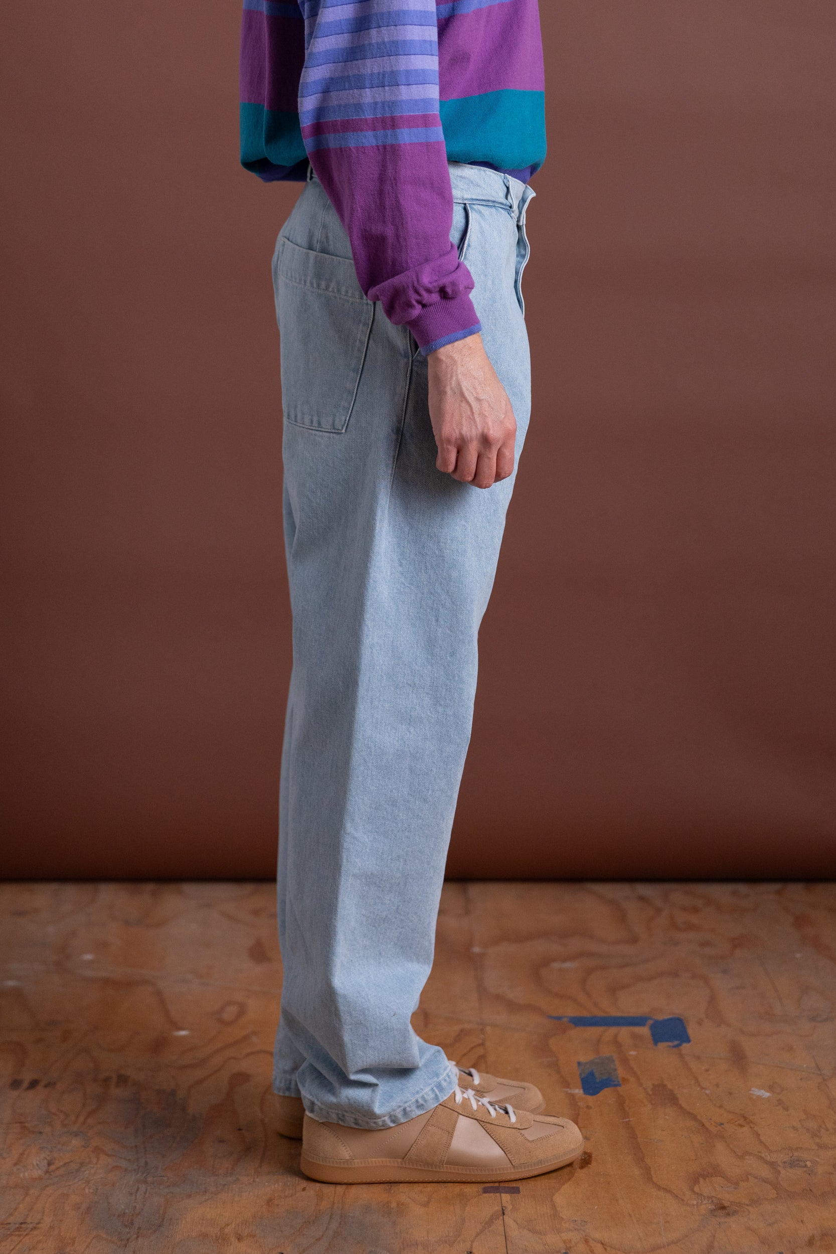 5 POCKET PANTS IN BLEACHED INDIGO