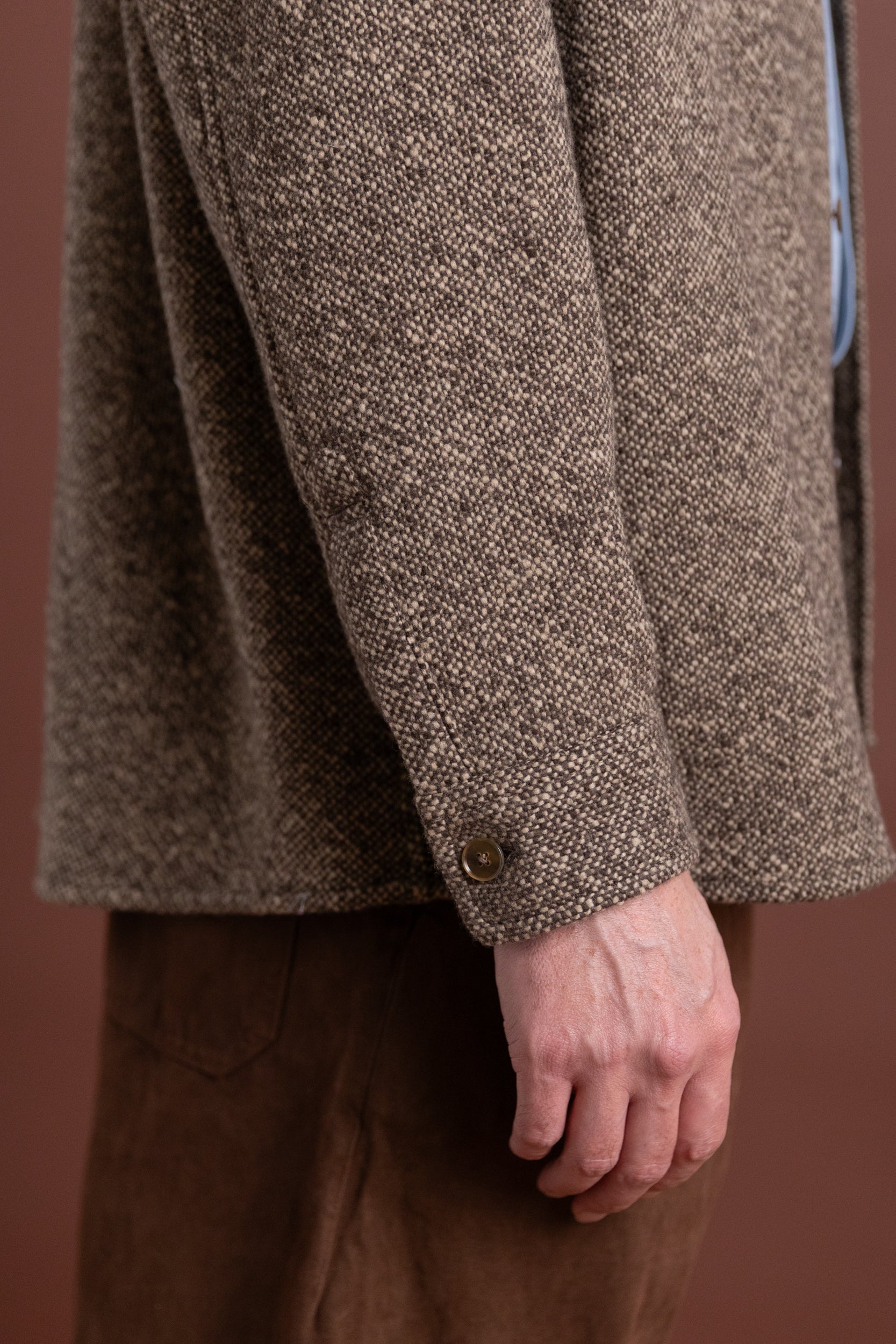 HOMESPUN TWEED SHIRT IN BROWN