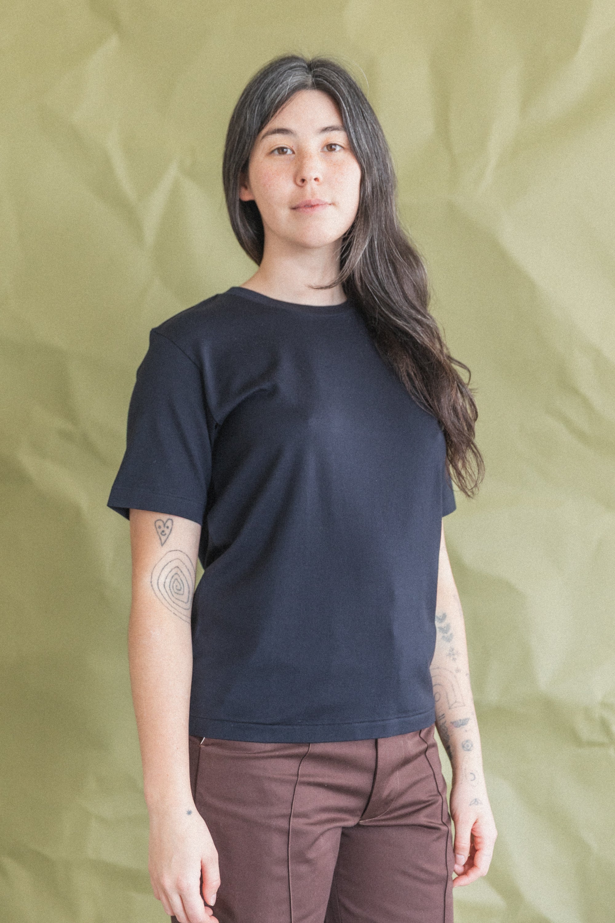 PIMA COTTON JERSEY TEE IN BLACK