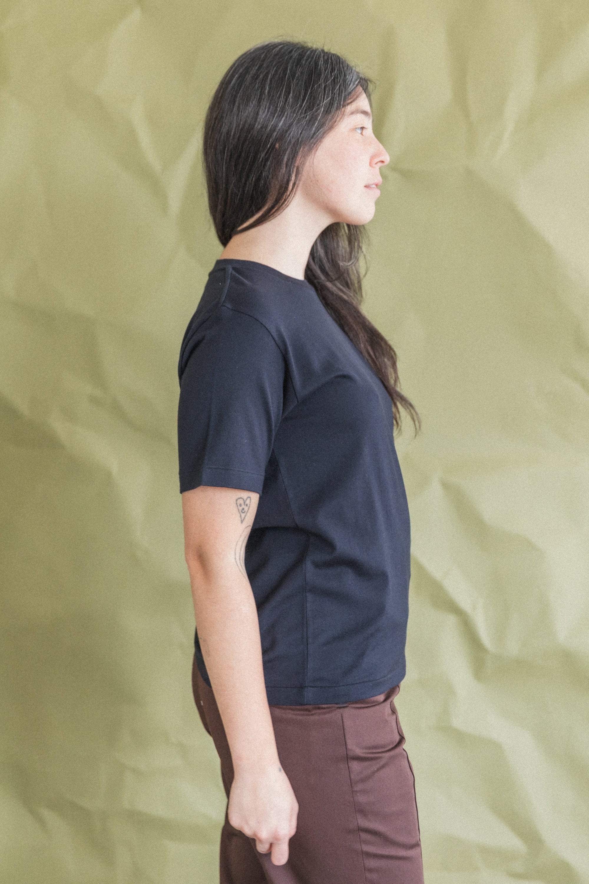 PIMA COTTON JERSEY TEE IN BLACK