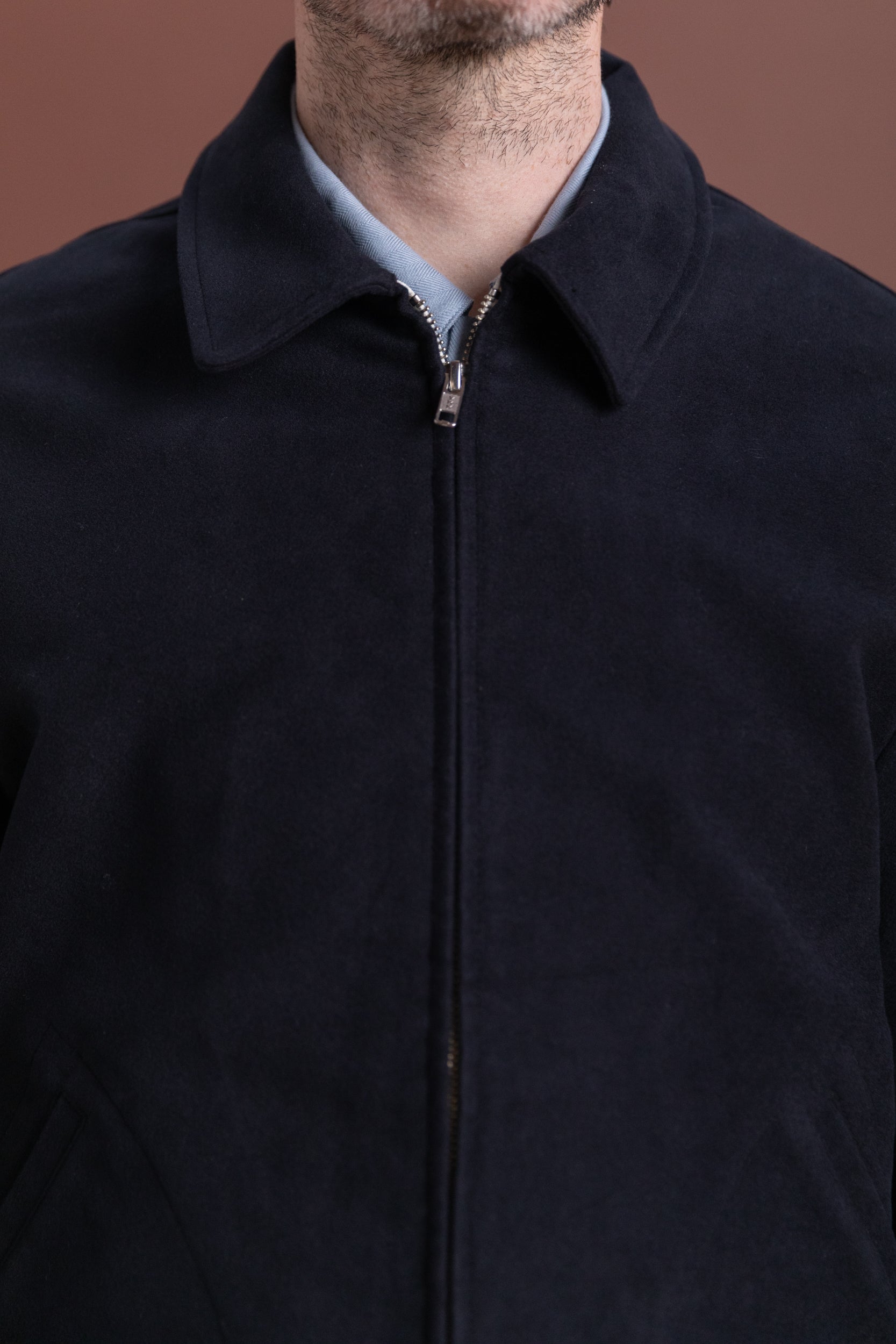 SITE JACKET IN DARK NAVY COTTON MOLESKIN