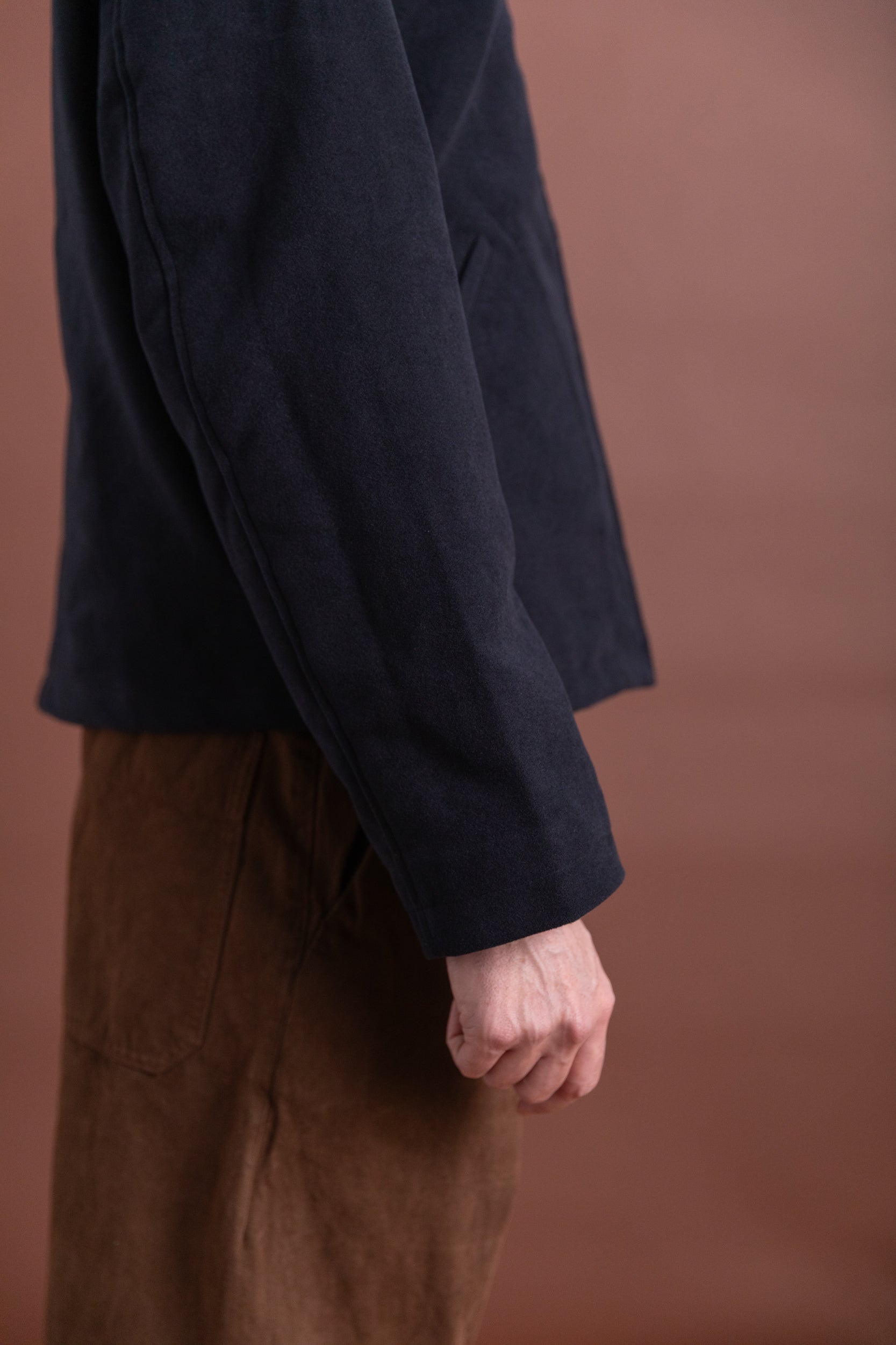 SITE JACKET IN DARK NAVY COTTON MOLESKIN