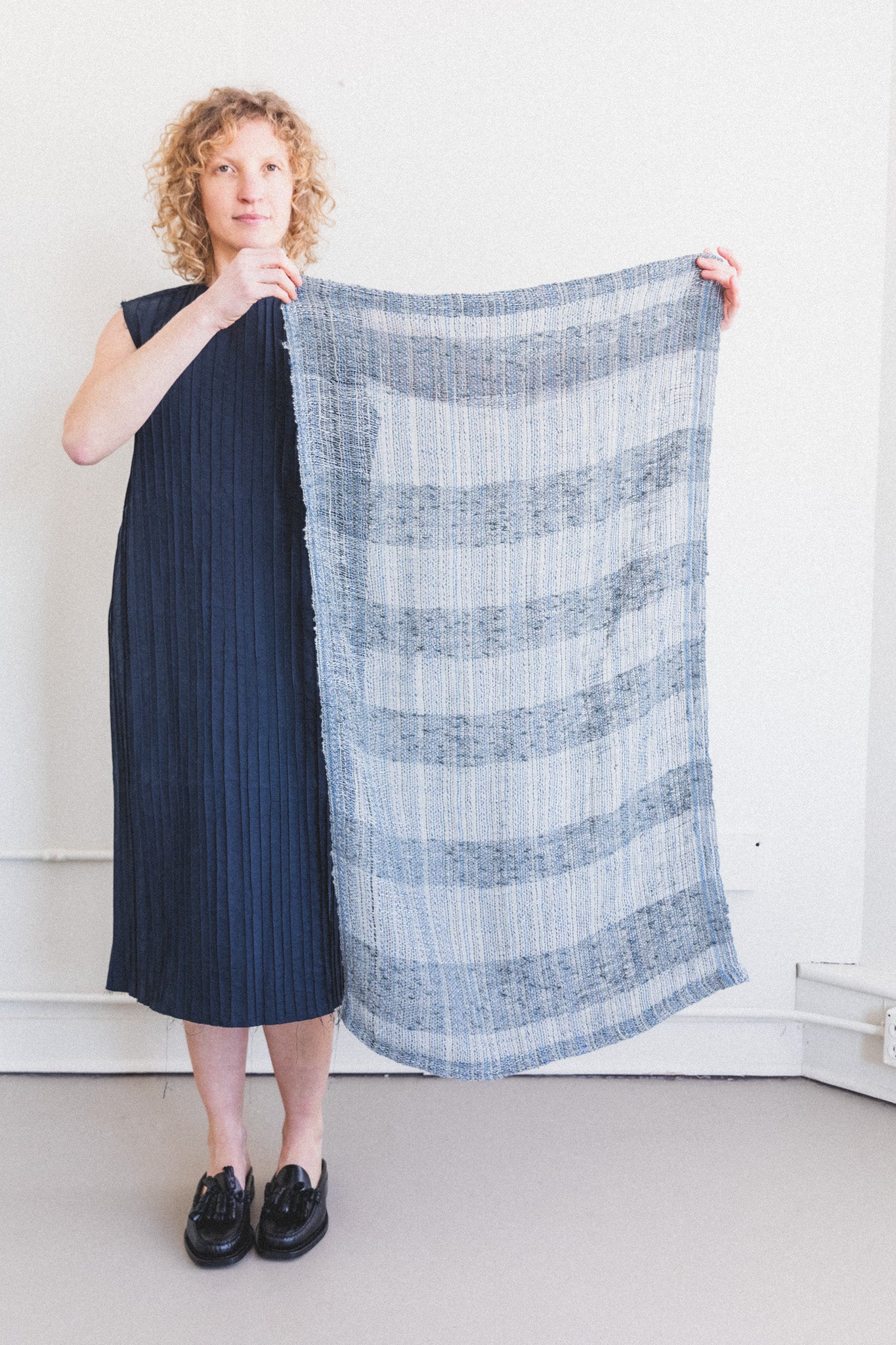 INDIGO AND METALLIC STOLE