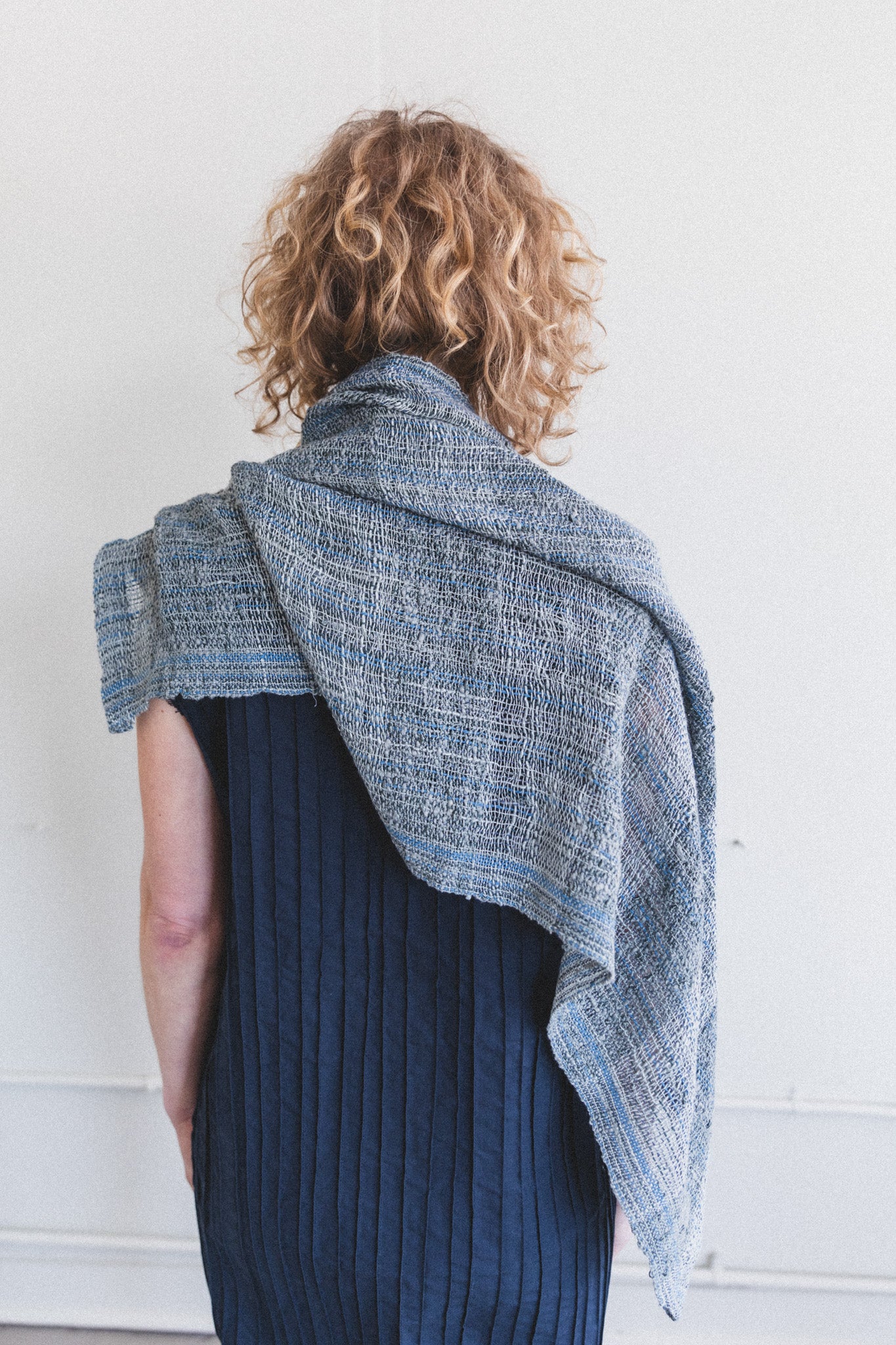 INDIGO AND METALLIC STOLE