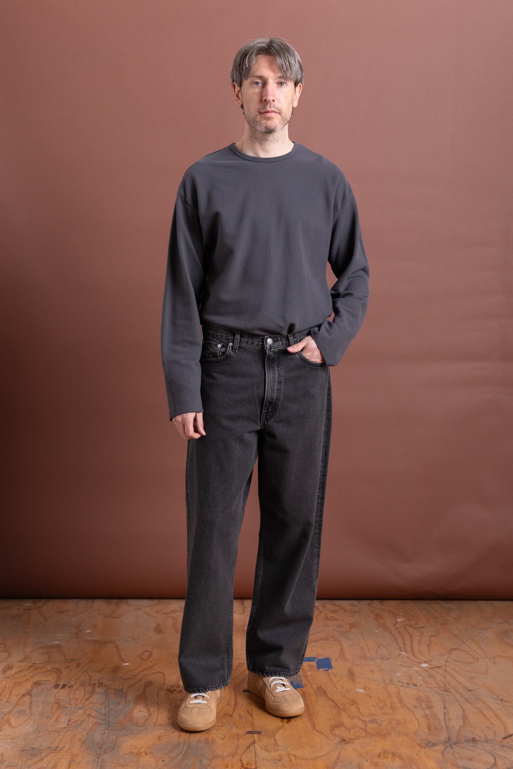 100 SUPER DADS DENIM PANTS IN BLACK DENIM STONE