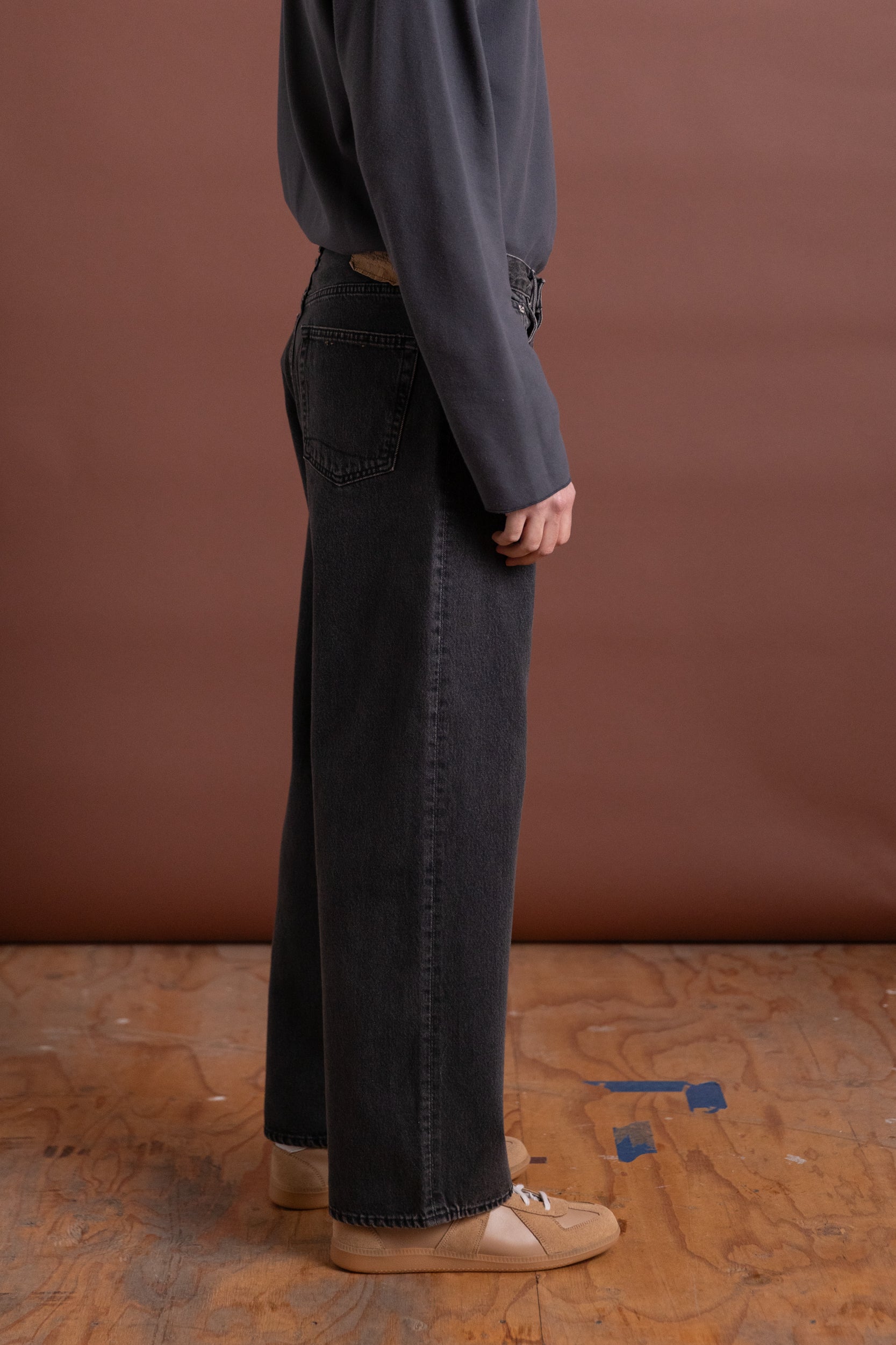 100 SUPER DADS DENIM PANTS IN BLACK DENIM STONE