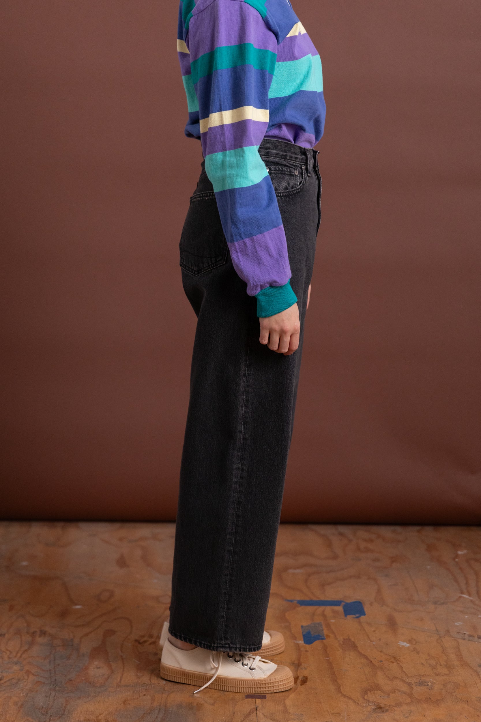 100 SUPER DADS DENIM PANTS IN BLACK DENIM STONE