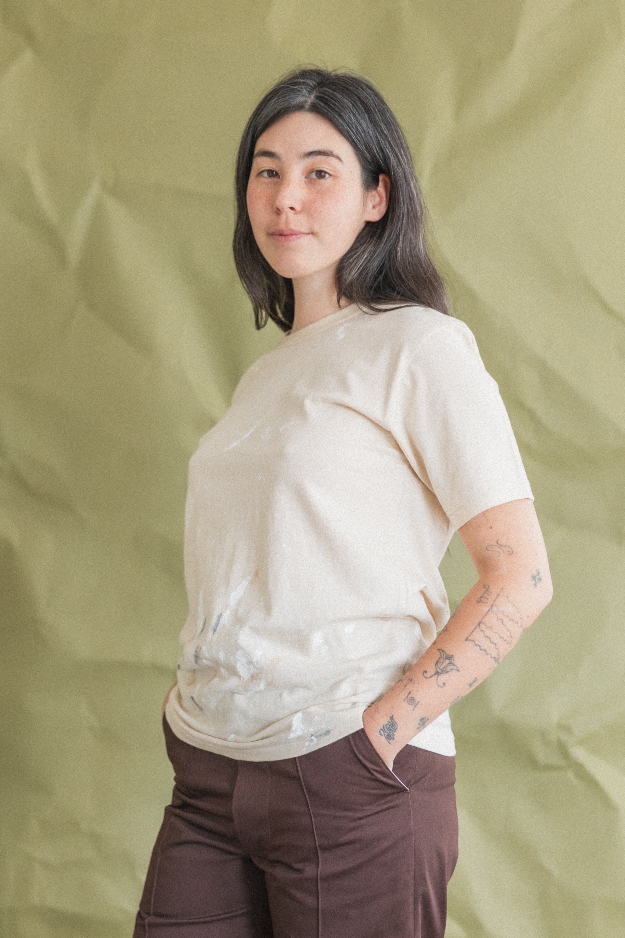 LOT 616 TEE SHIRT IN IVORY PAINT