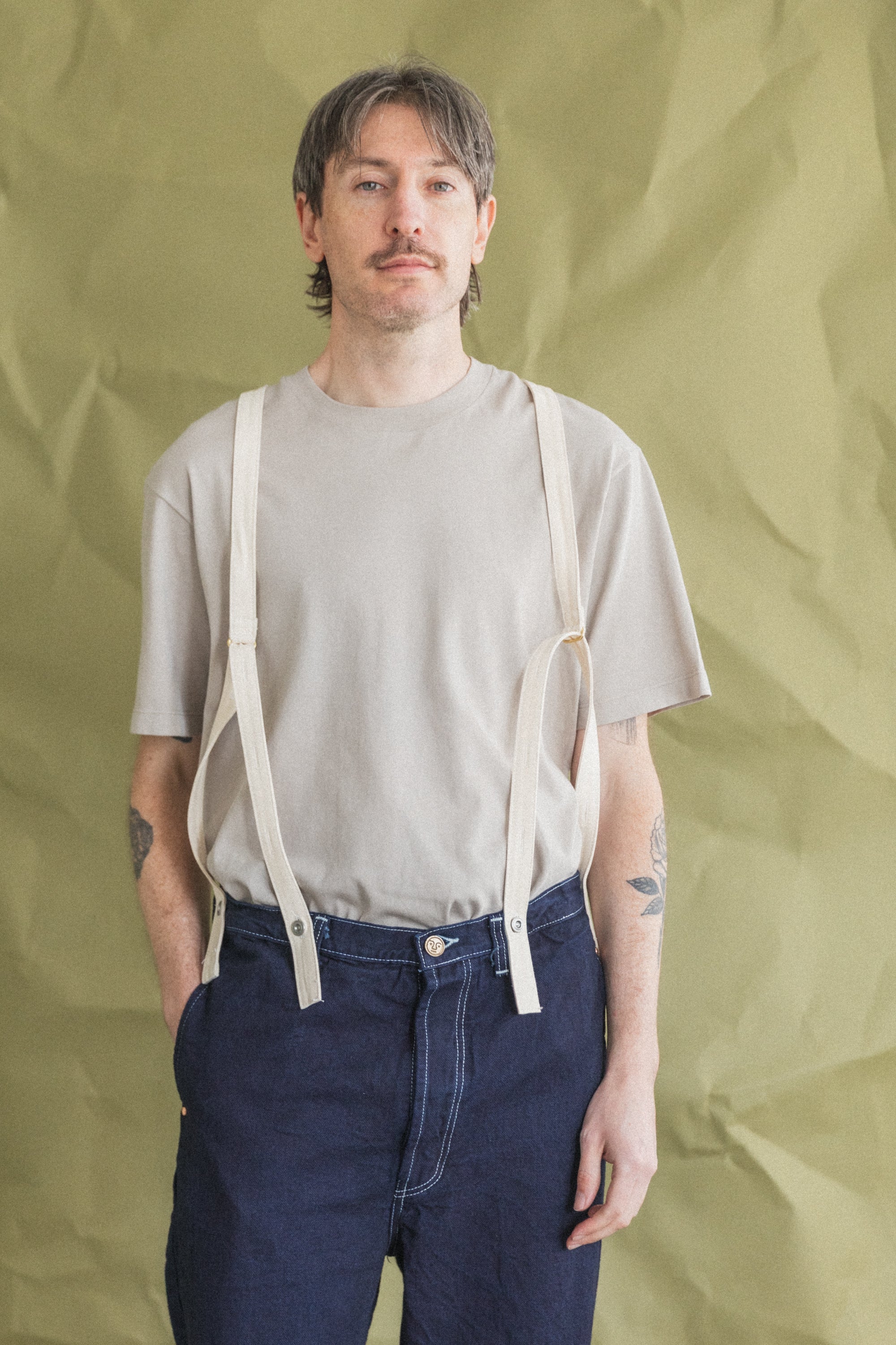 TYPE 156 SPLIT BACK JEANS IN RINSED DOUBLE INDIGO BROKEN TWILL