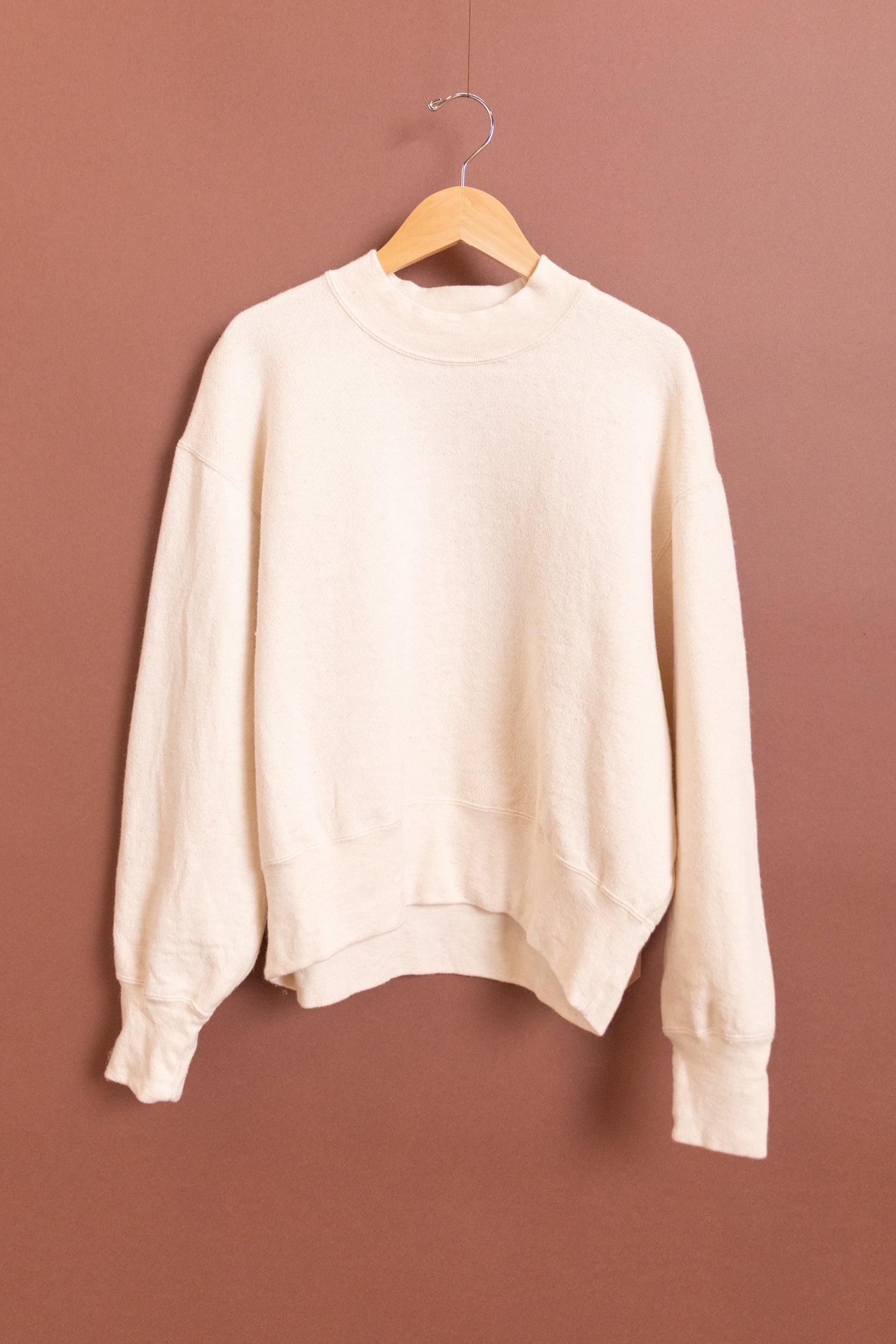WOMEN'S HALF-MOCK SWEATSHIRT IN ALPACA BLEND "COCOON FLEECE"