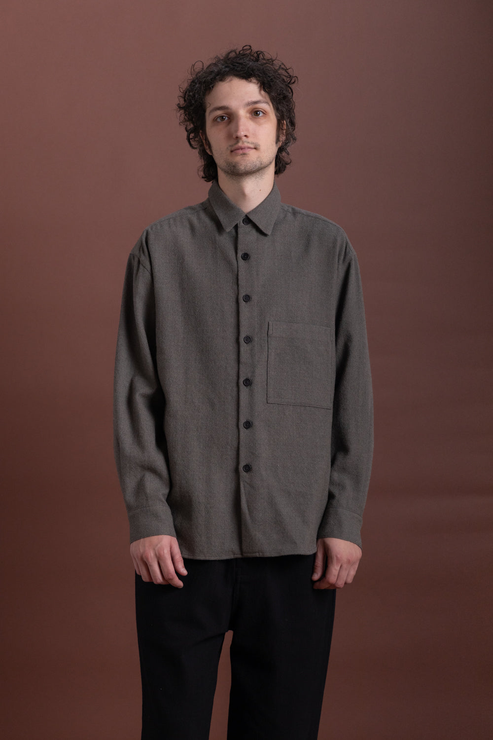 BIG SHIRT TWO IN HEATHER GREY WOOL GAUZE BIG SHIRT TWO IN HEATHER GREY WOOL GAUZE