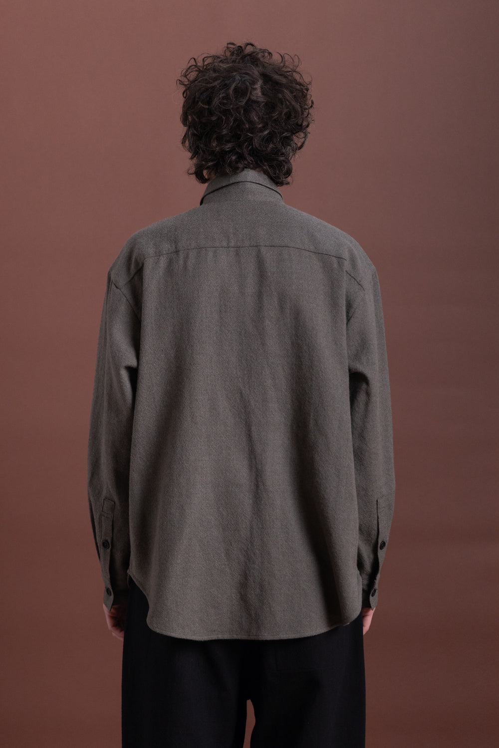 BIG SHIRT TWO IN HEATHER GREY WOOL GAUZE