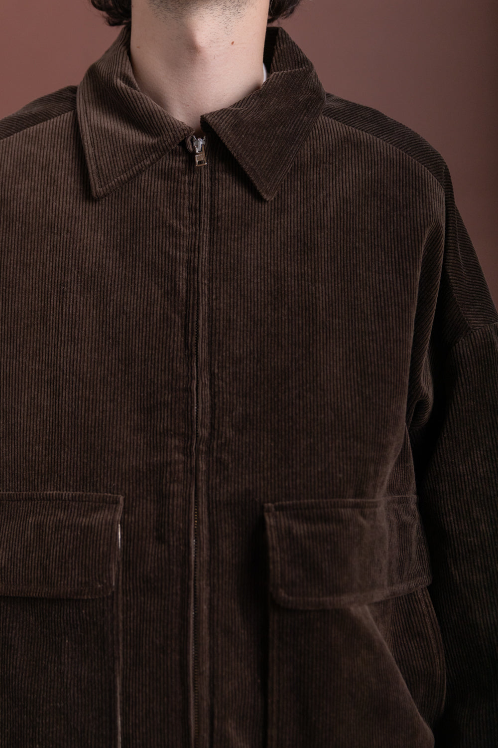 ZIP JACKET TWO IN BROWN SUMI INK CORDUROY