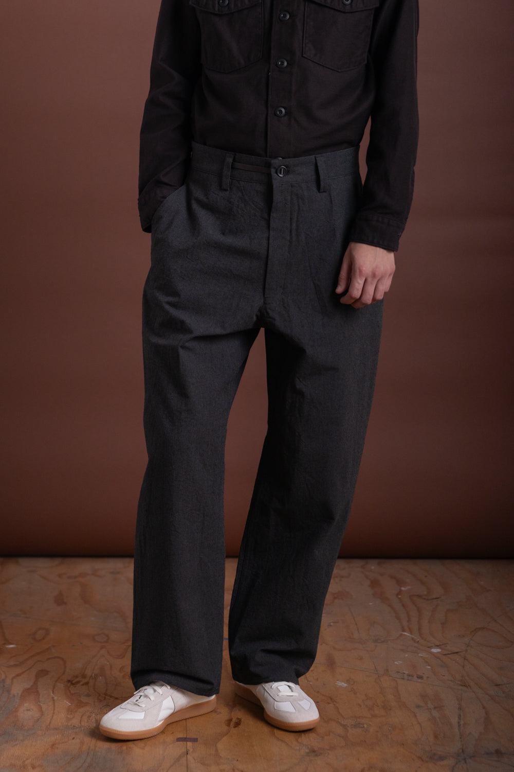 R19 P4 WIDE PANTS IN GRANITE WOOL