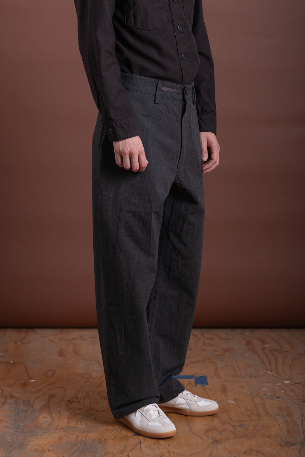 R19 P4 WIDE PANTS IN GRANITE WOOL