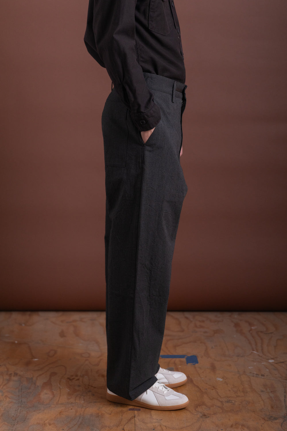 R19 P4 WIDE PANTS IN GRANITE WOOL