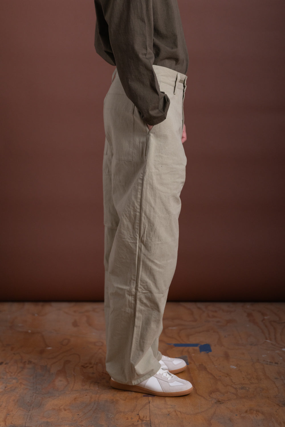 R19 P4 WIDE PANTS IN POA WAX