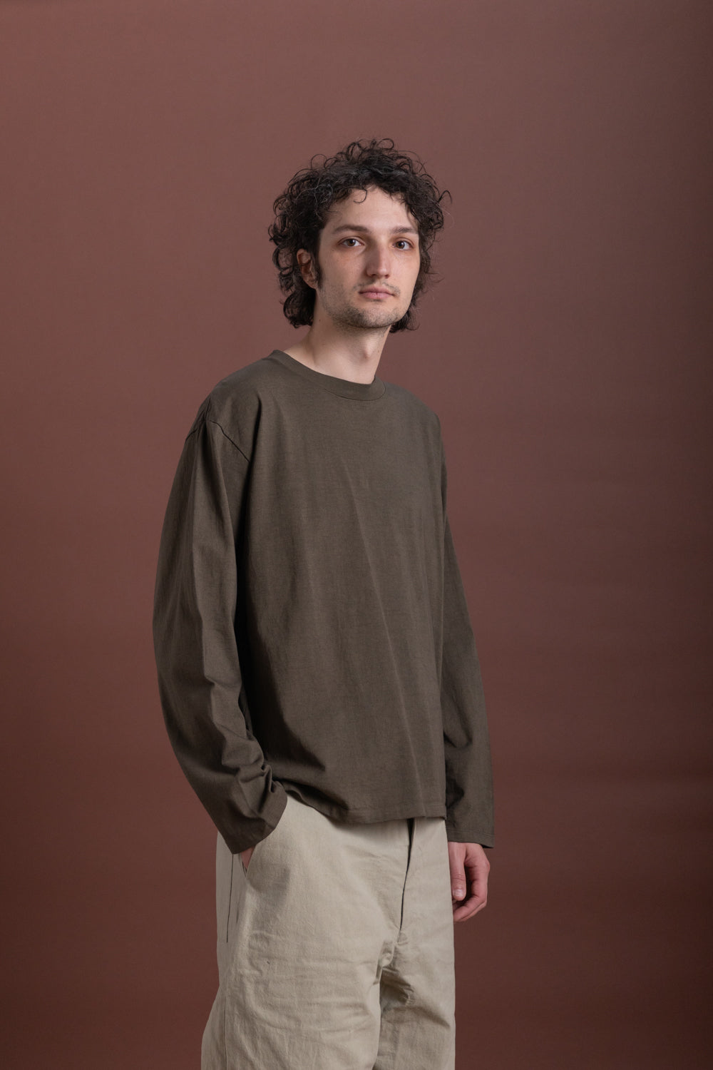 R19 T3 LONG SLEEVE T-SHIRT IN LICHEN