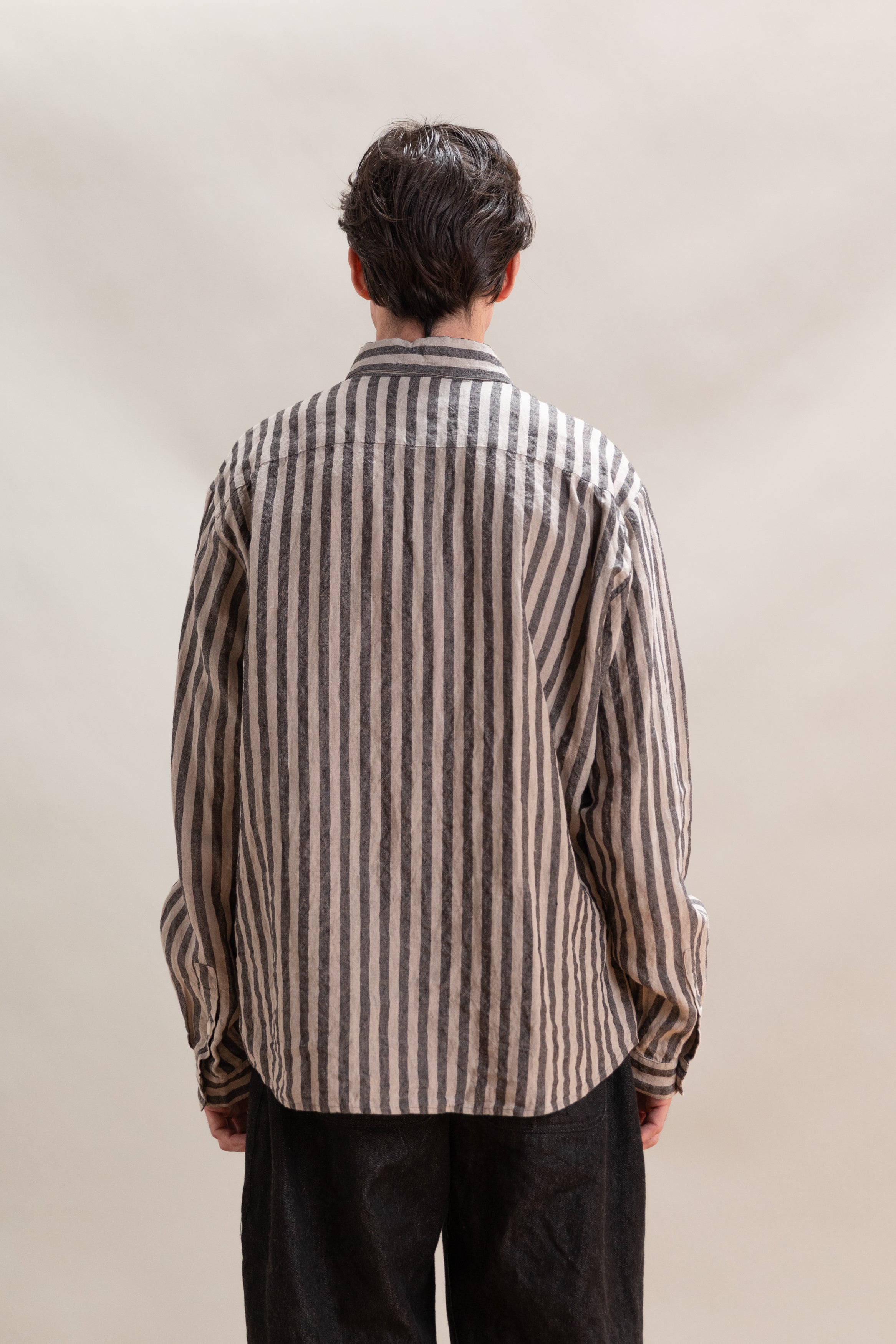 DRESS SHIRT IN STRIPED LINEN
