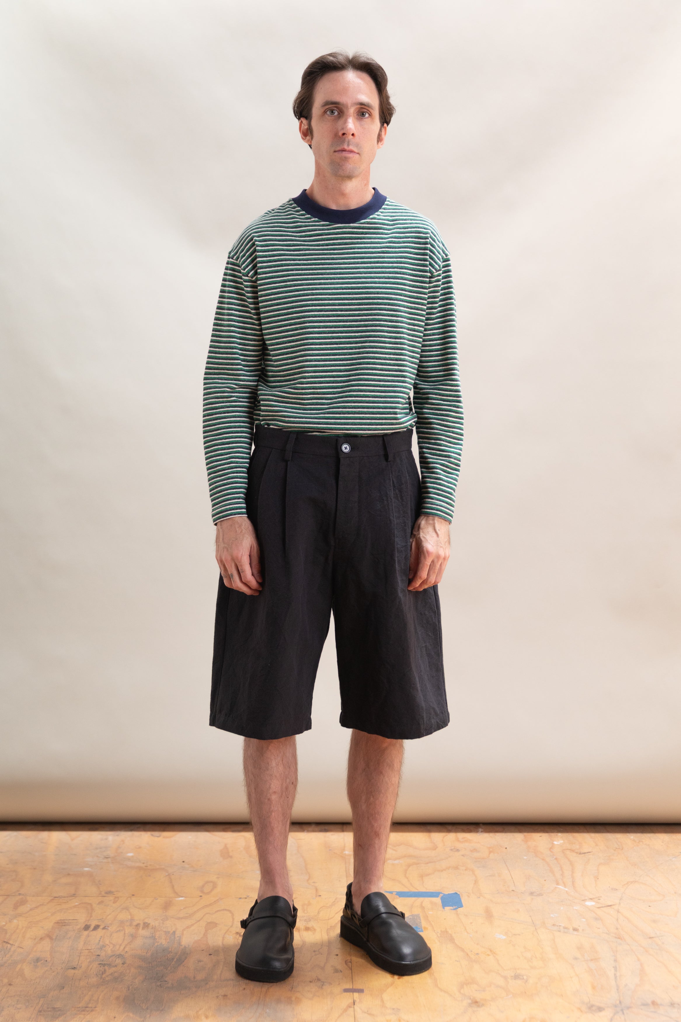 DRESS SHORTS IN LINEN/COTTON BUFF