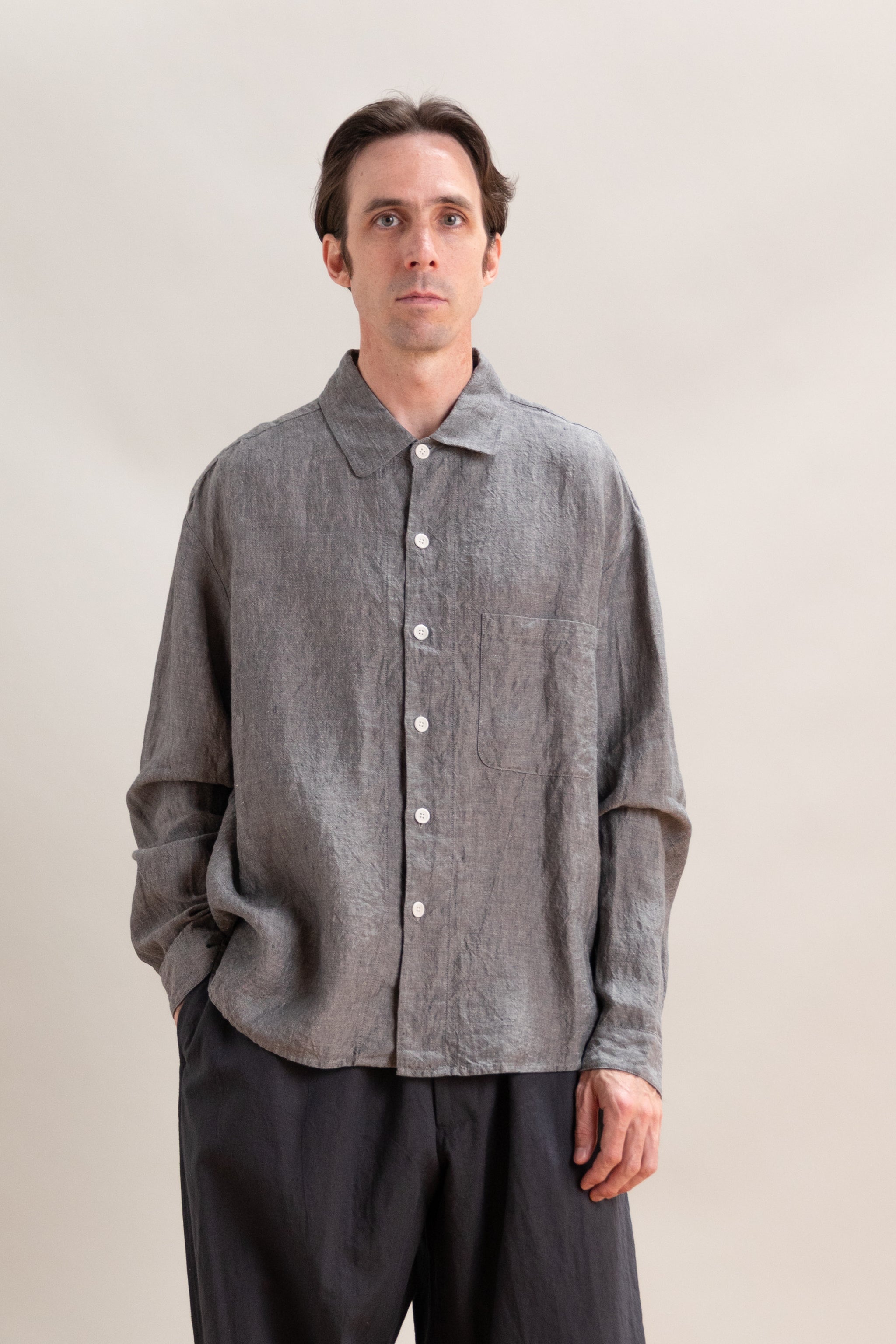TENT SHIRT IN SPECKLED LINEN