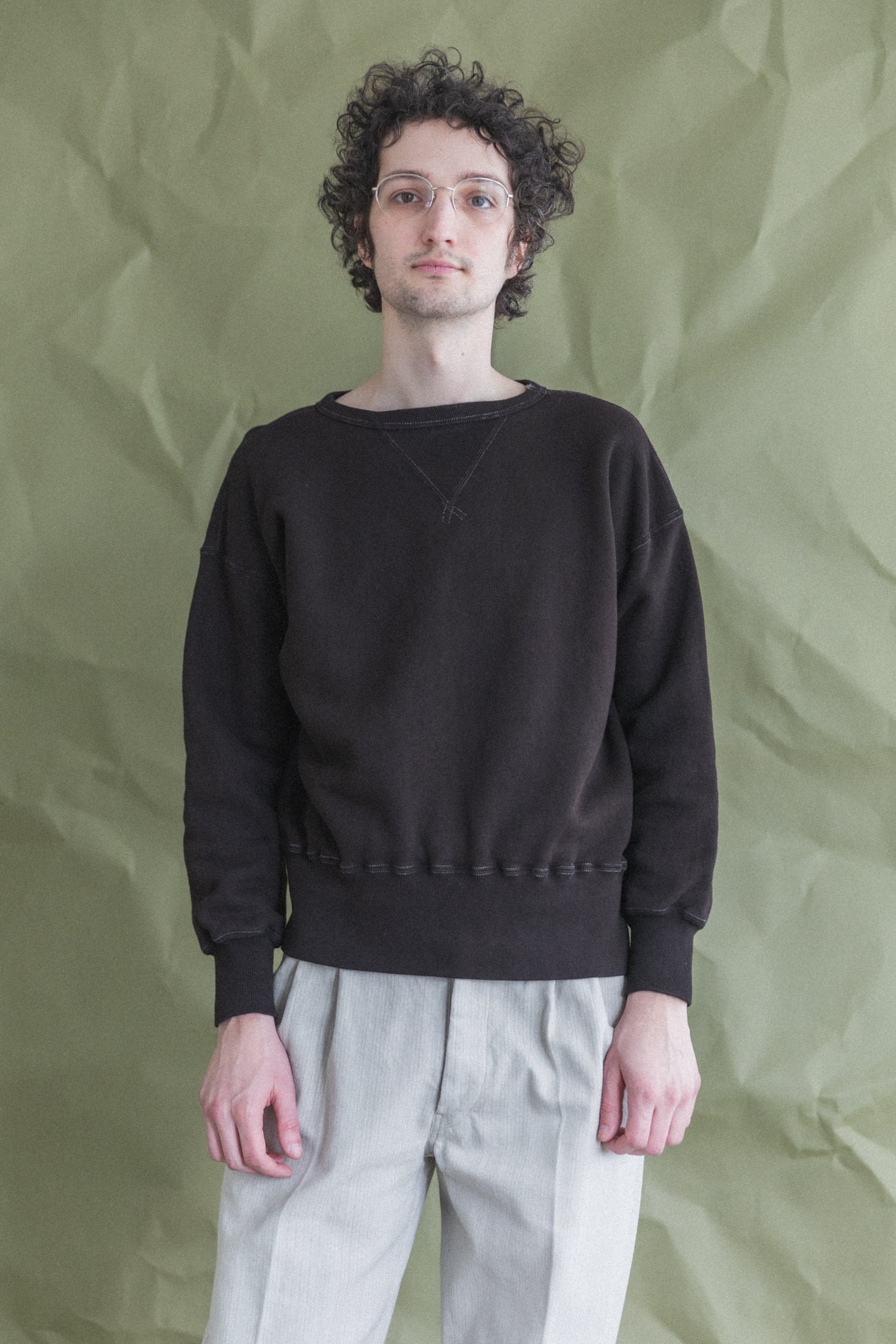 LOT 603 SWEATSHIRT IN MUD DYED BROWN