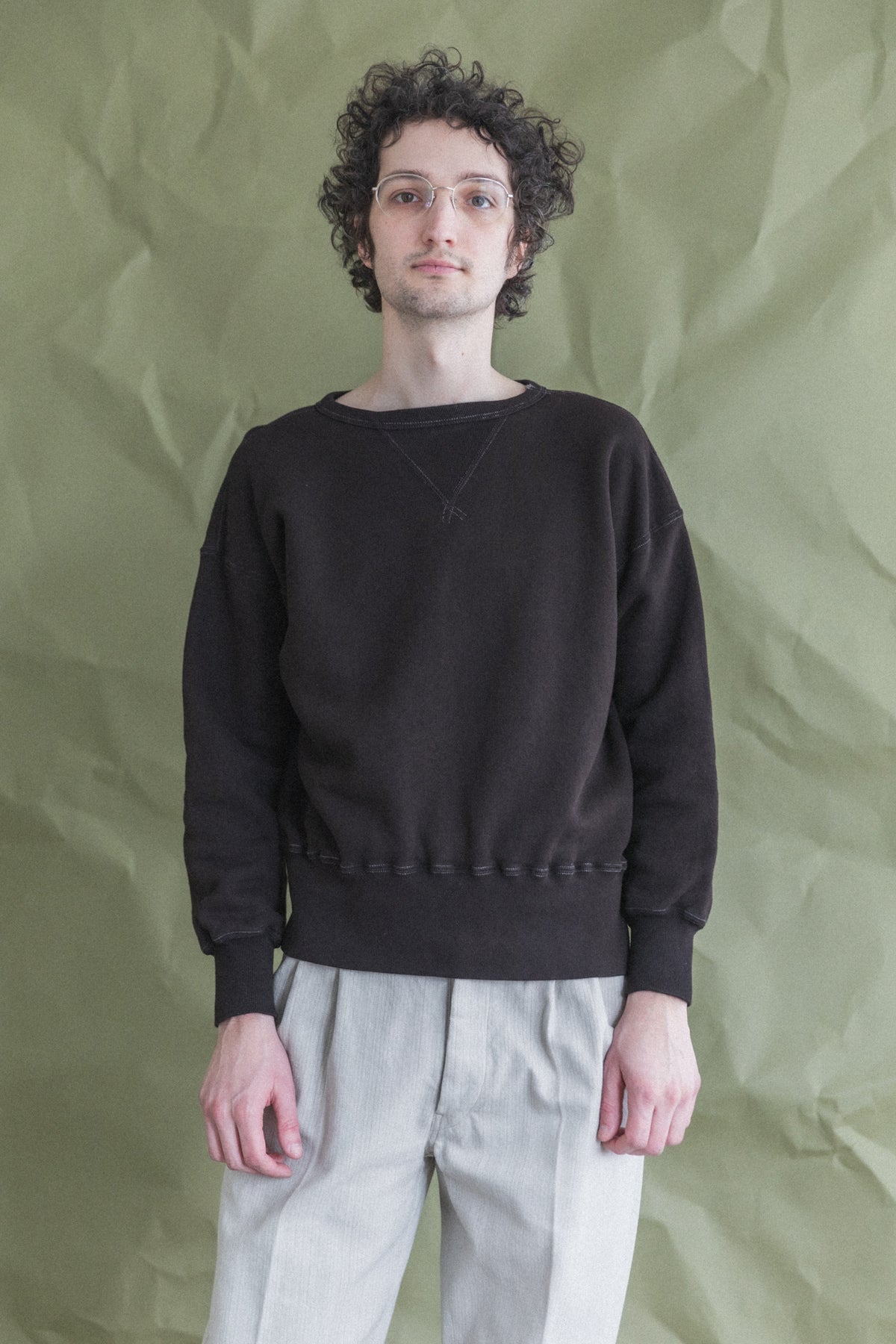 LOT 603 SWEATSHIRT IN MUD DYED BROWN