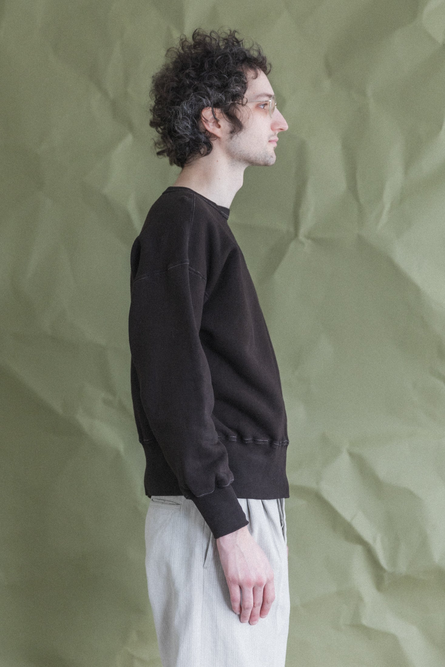 LOT 603 SWEATSHIRT IN MUD DYED BROWN