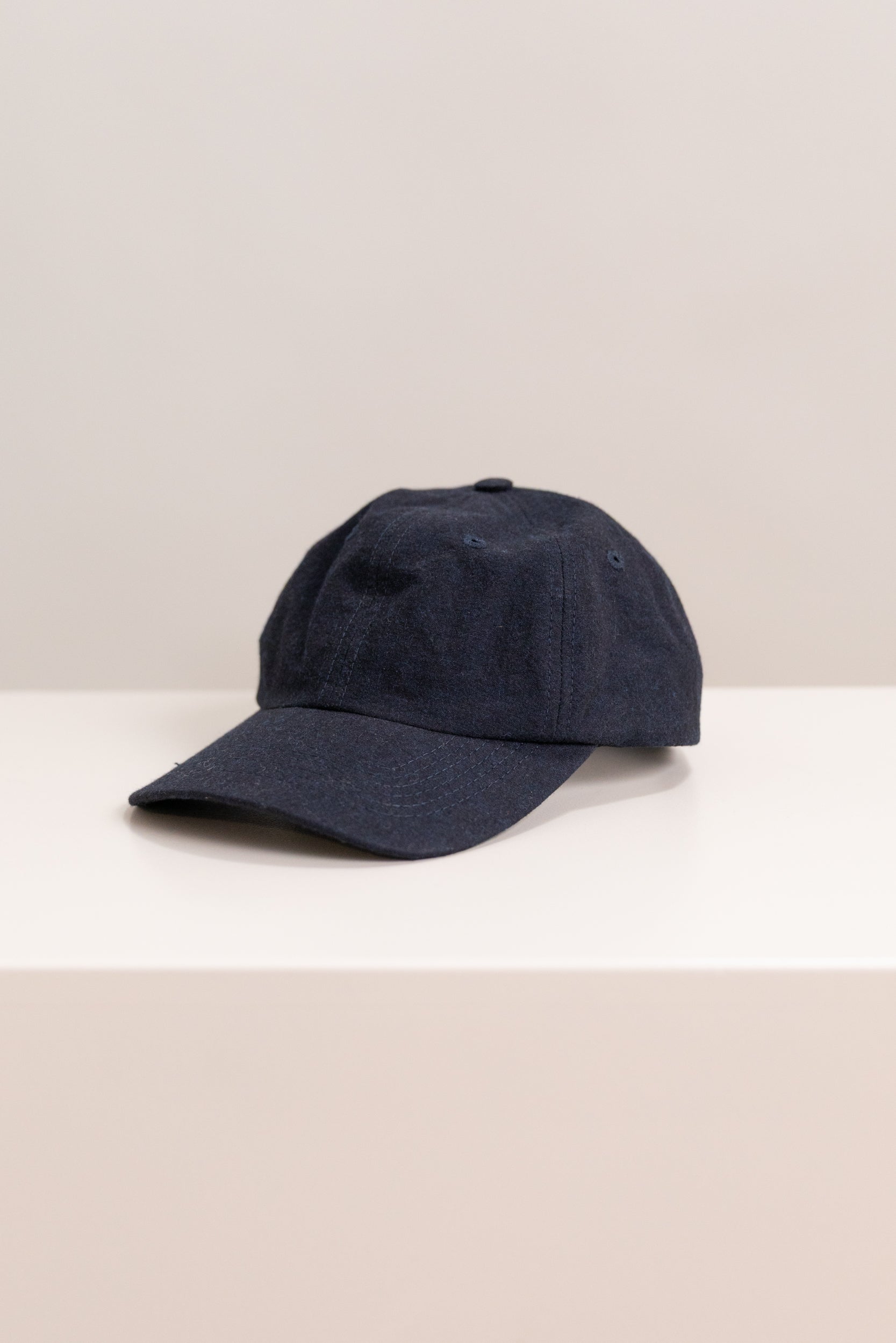 BALL CAP IN NAVY COTTON WOOL WEATHERCLOTH