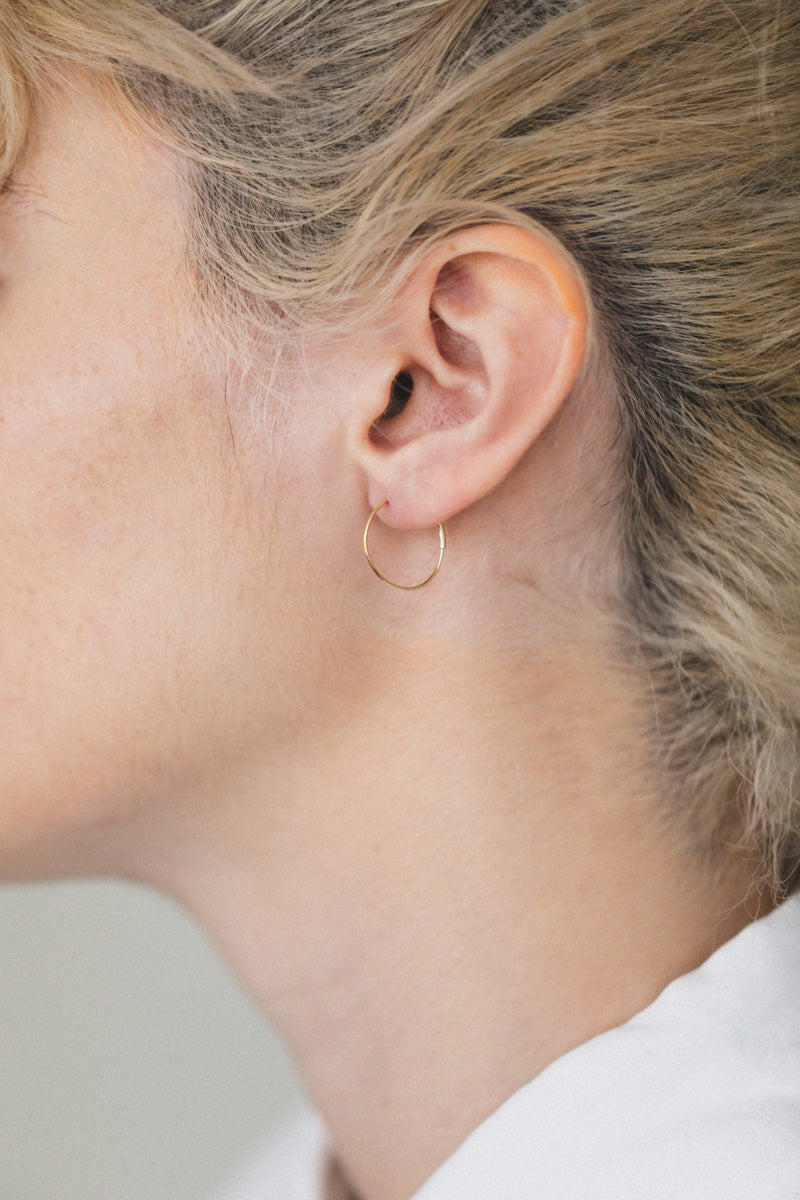 EXTRA SMALL 14K GOLD HOOP EARRINGS (PAIR)