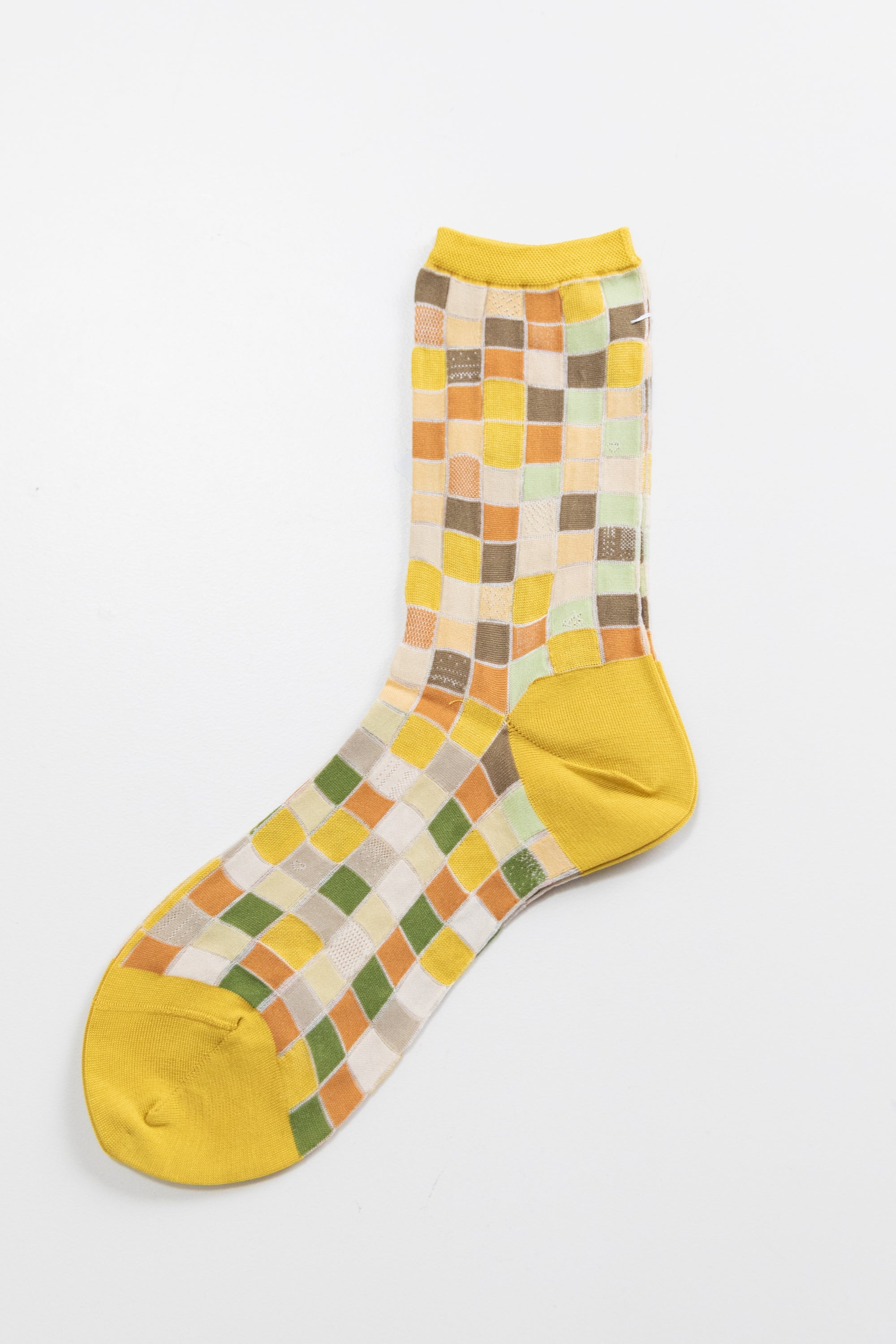 COLORFUL TILE SOCKS IN YELLOW