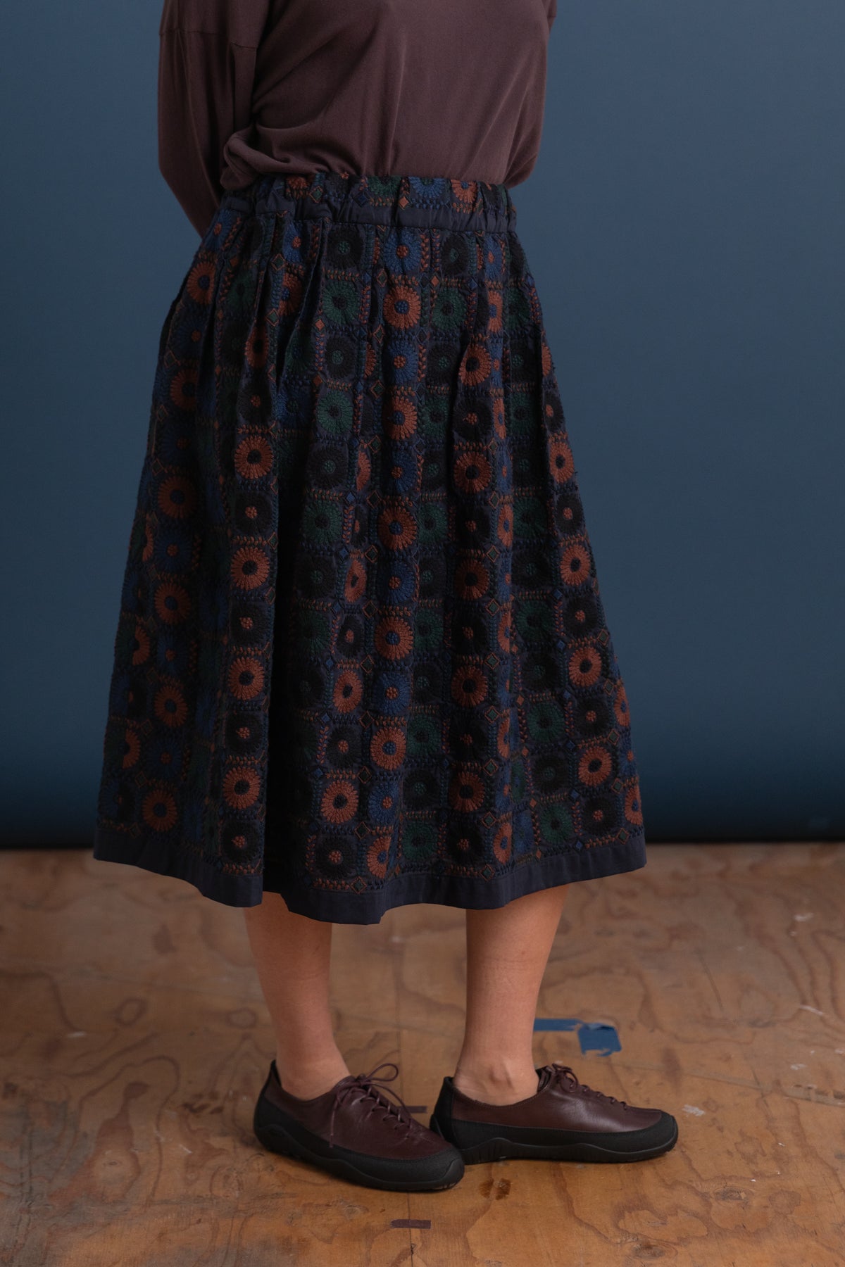 EMBROIDERY SKIRT IN GREEN
