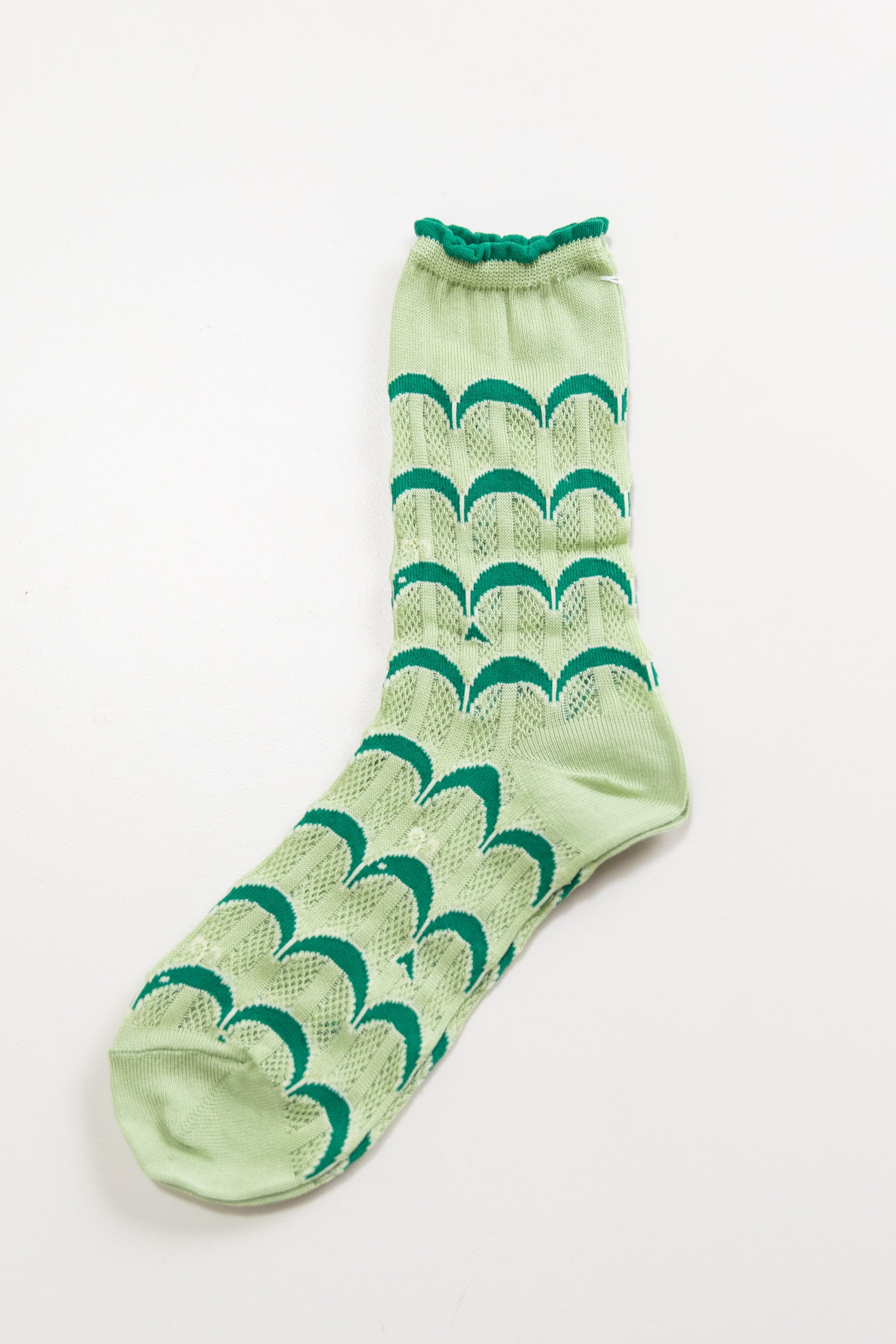 FISH WAVE SOCKS IN GREEN
