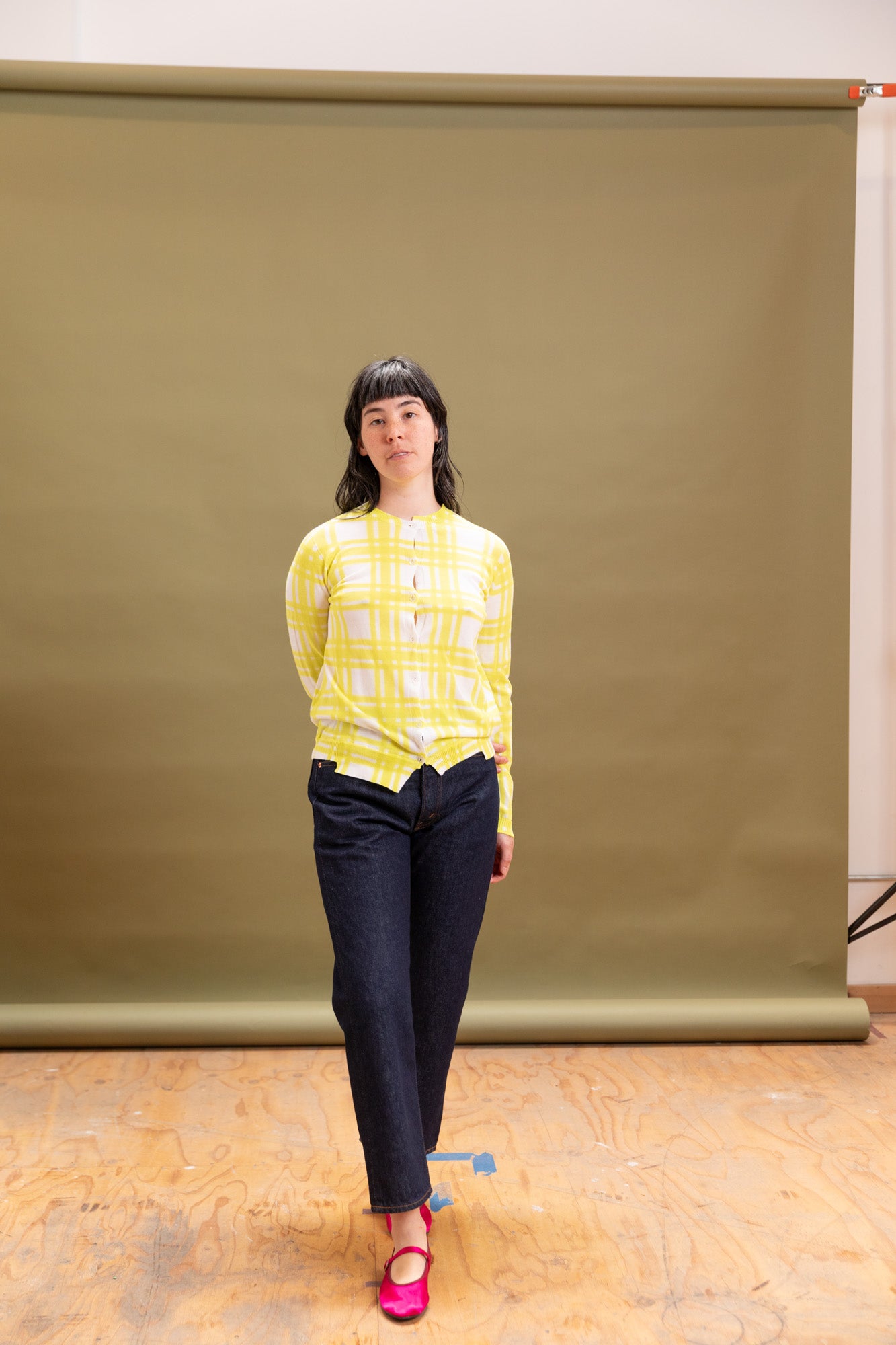 ITAZOME KNIT CARDIGAN IN YELLOW COTTON