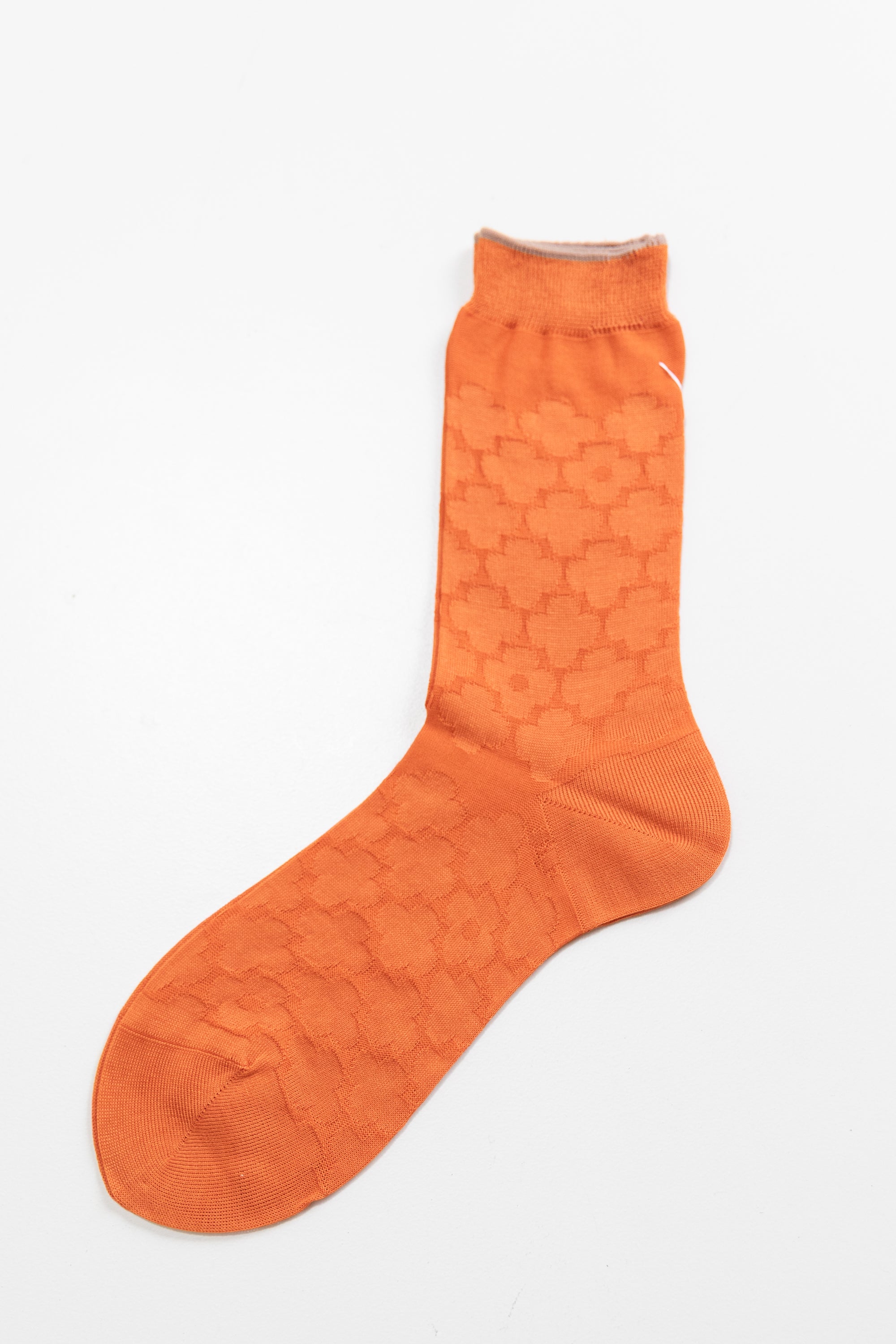 MONO COLOR FLOWER SOCKS IN ORANGE