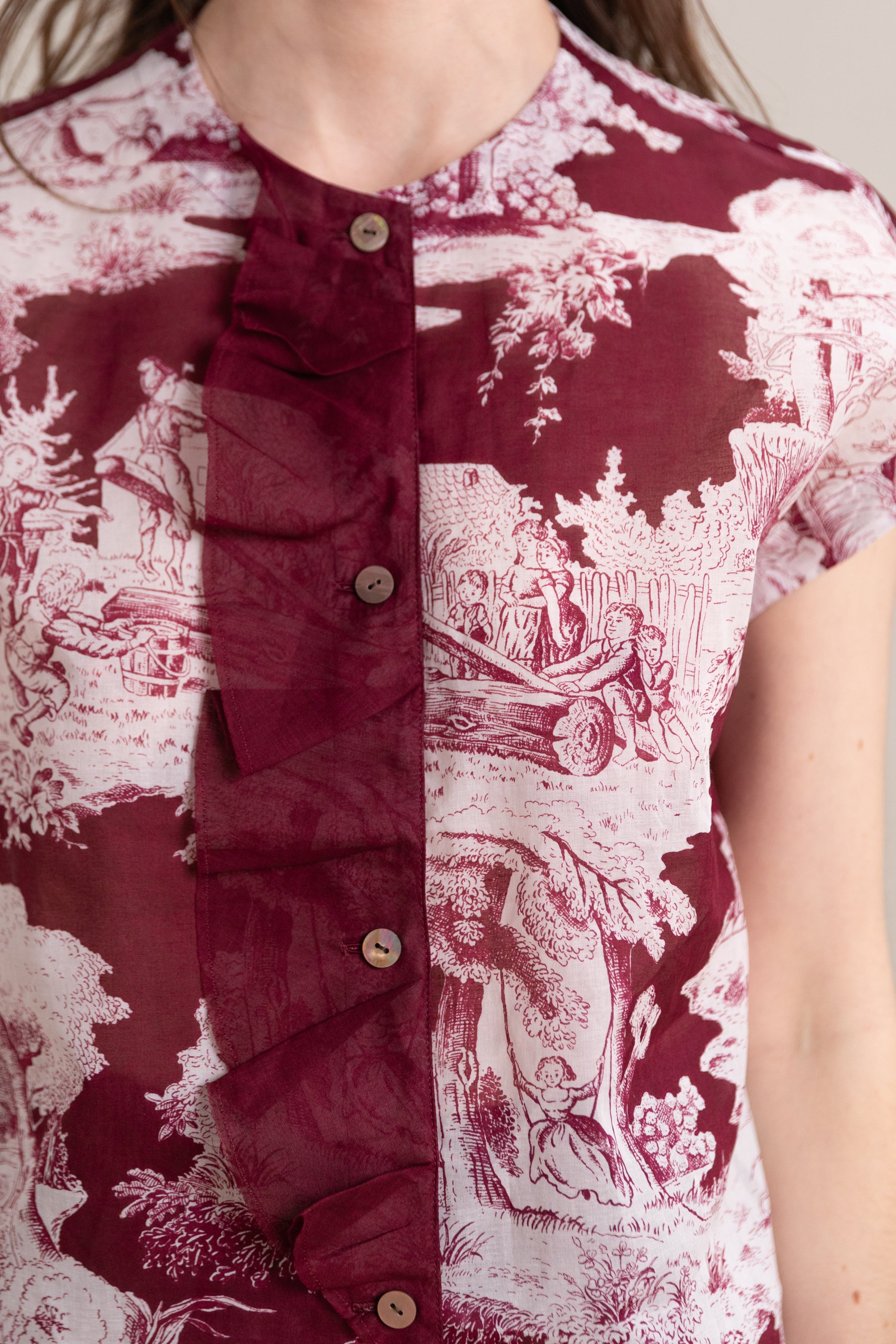 PRINTED TOP IN WINE
