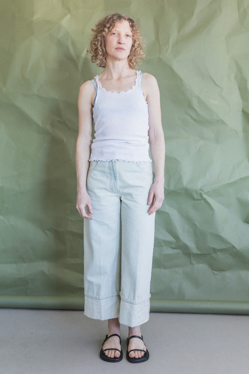 KINEE TANK IN WHITE COTTON