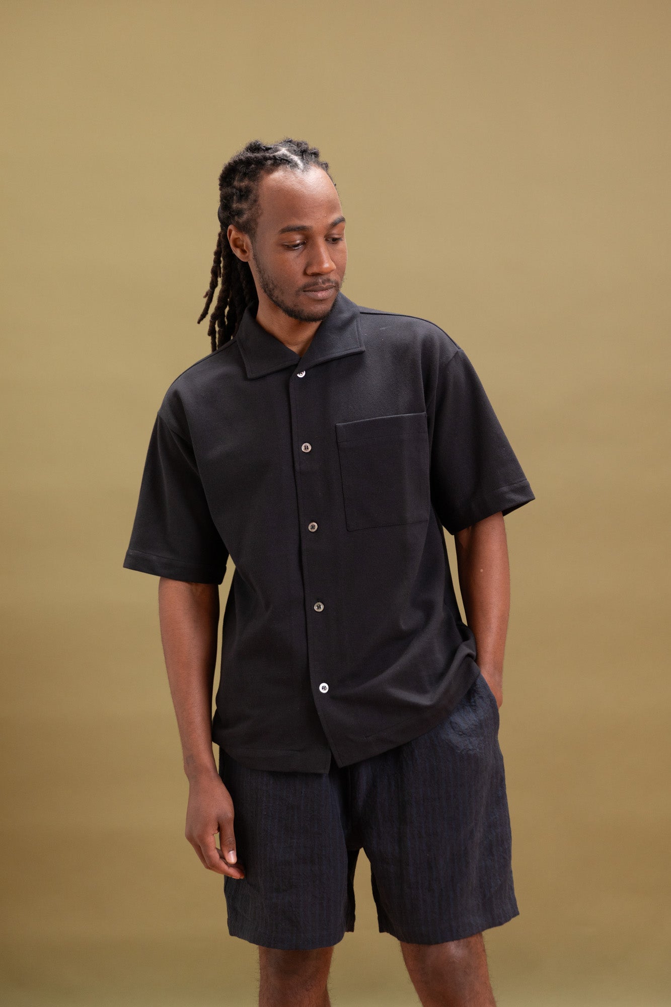 CORAL SHIRT IN BLACK RACHEL MESH