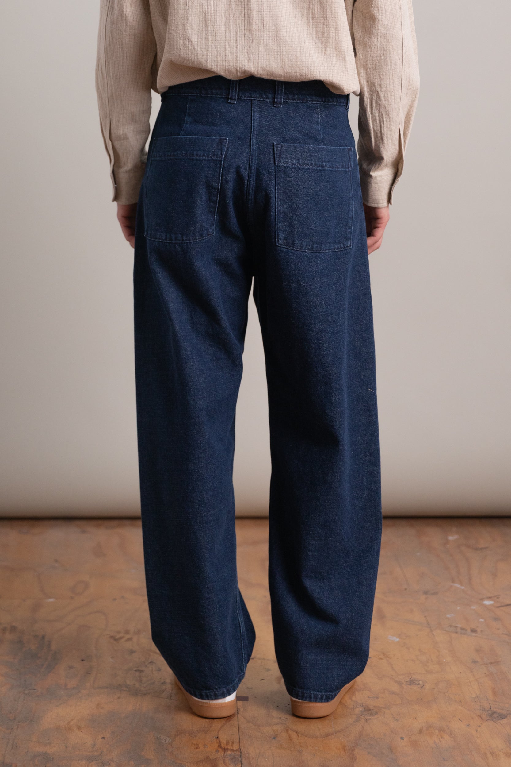 FOUR POCKET BIG PANTS IN DARK INDIGO DENIM