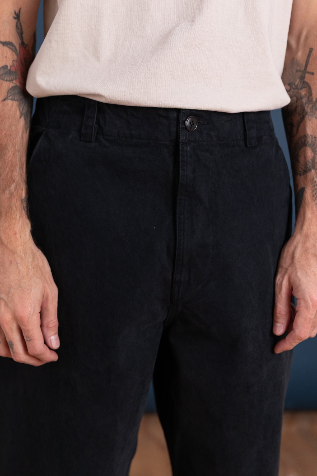 LUX P PANTS IN BLACK BRUSHED MOLESKIN