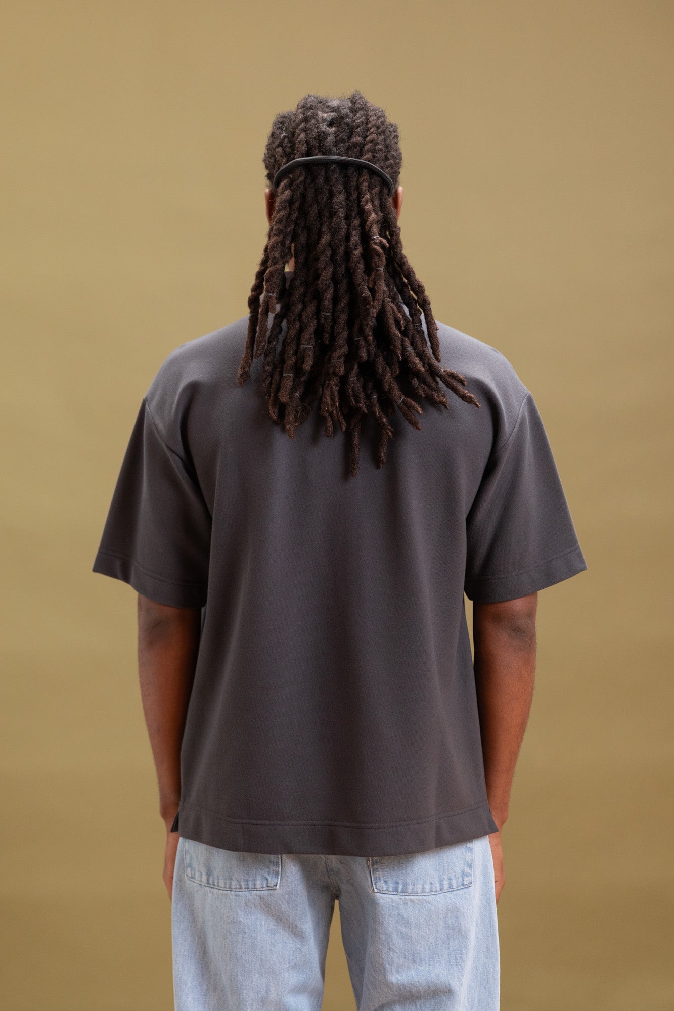 POLO SHIRT IN CHARCOAL RACHEL MESH