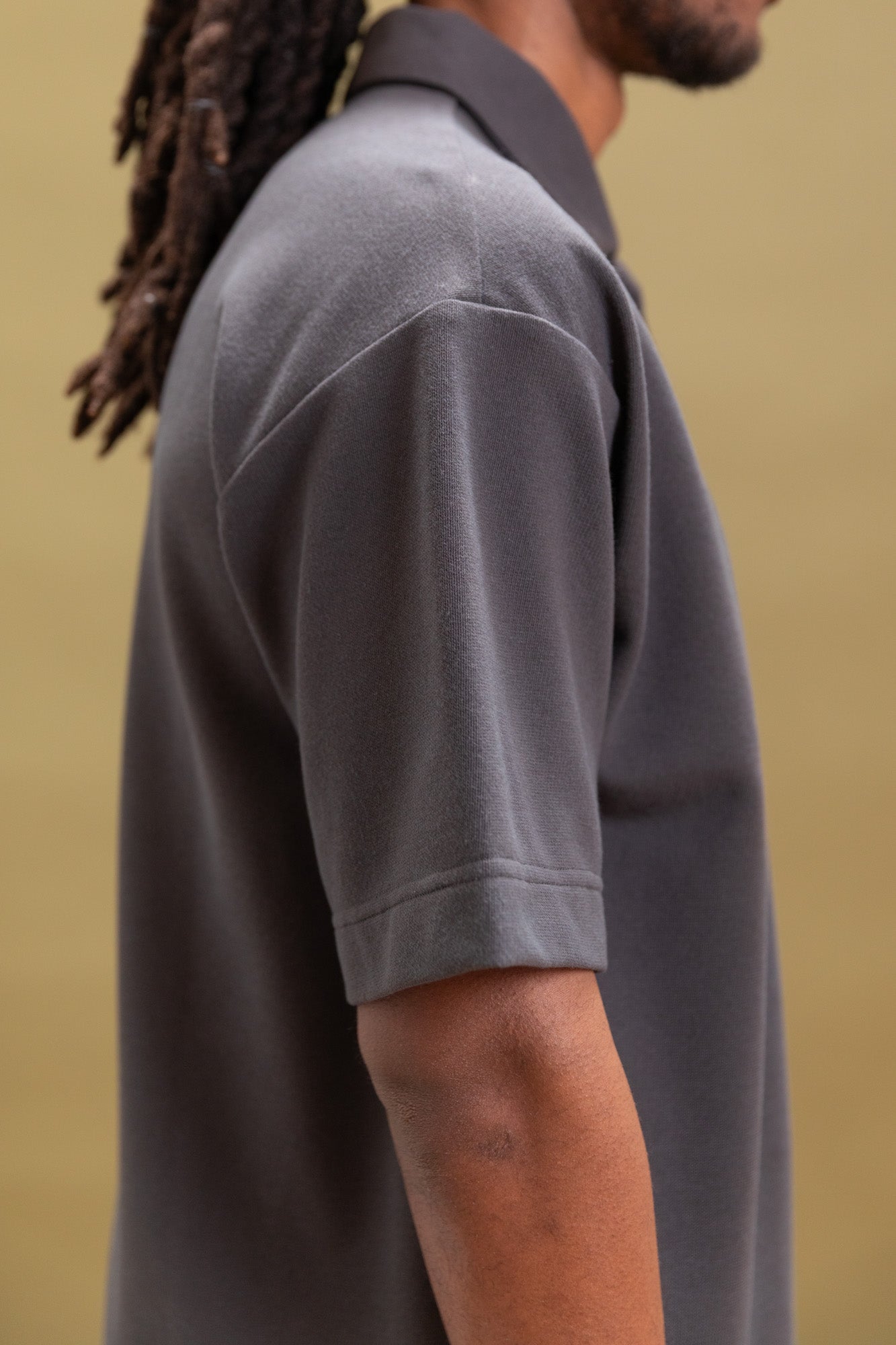 POLO SHIRT IN CHARCOAL RACHEL MESH