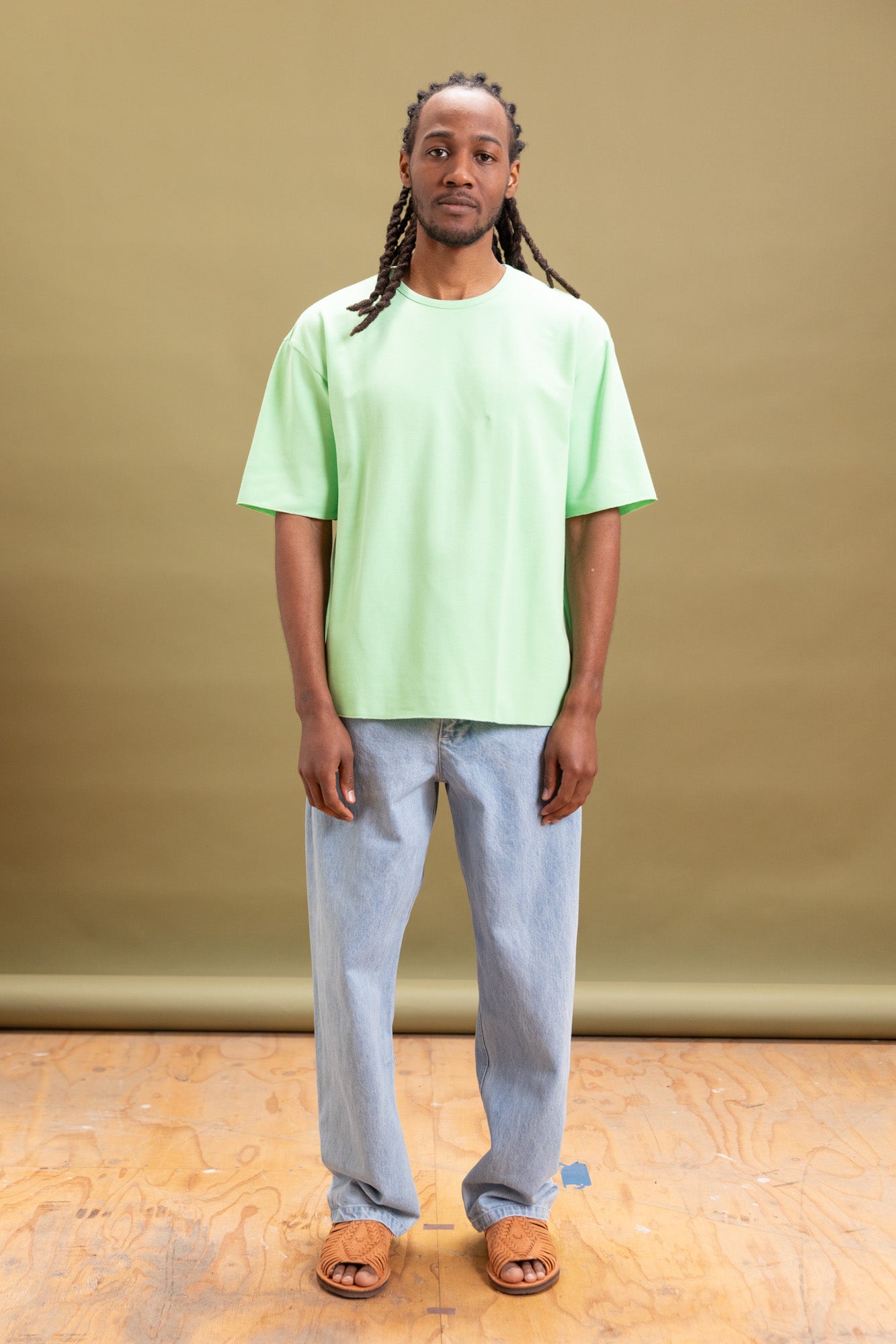 PONTUS TEE SHIRT IN LIME GREEN RACHEL MESH