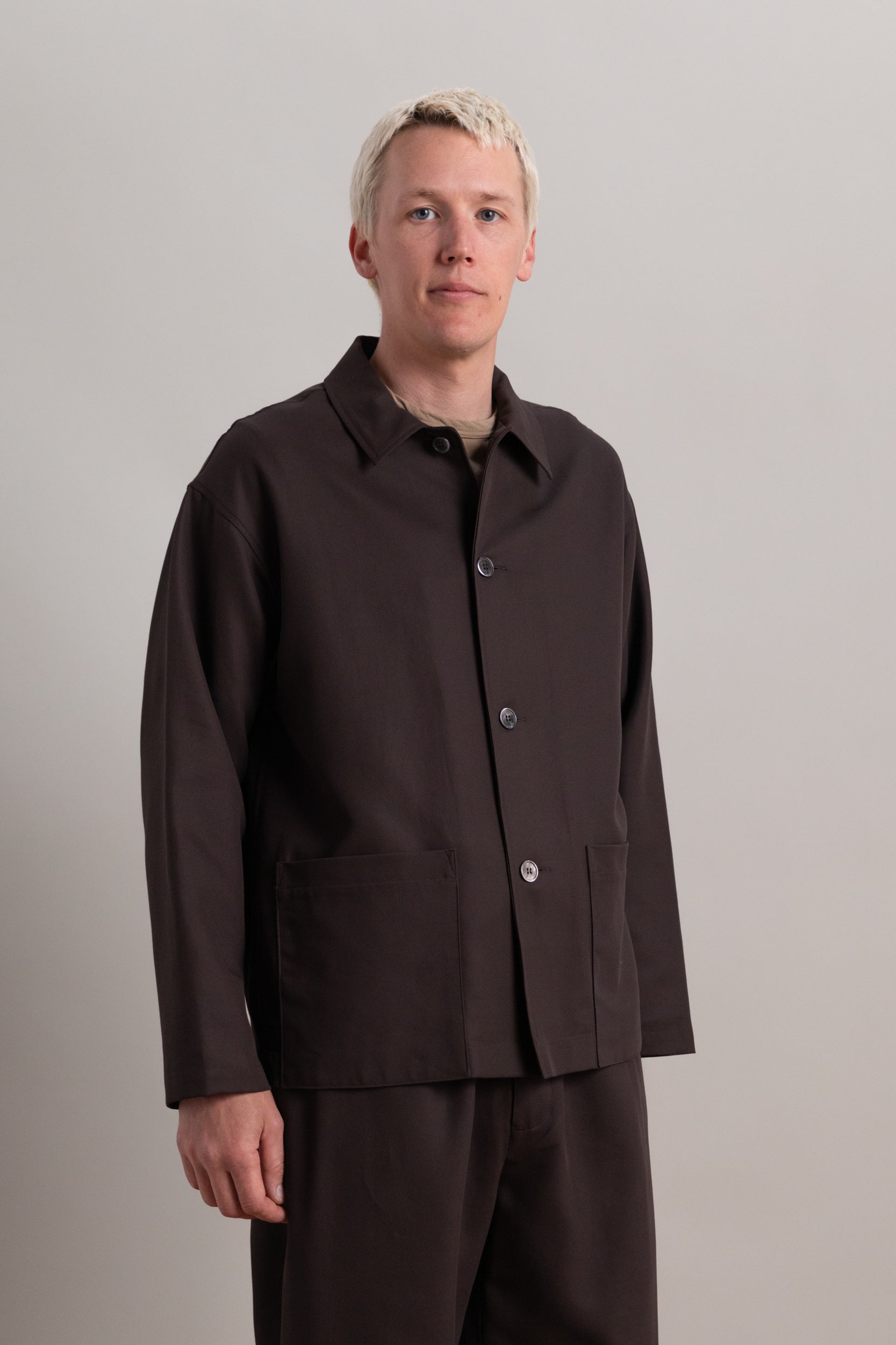 REPOS JACKET IN BROWN DOUBLE CLOTH