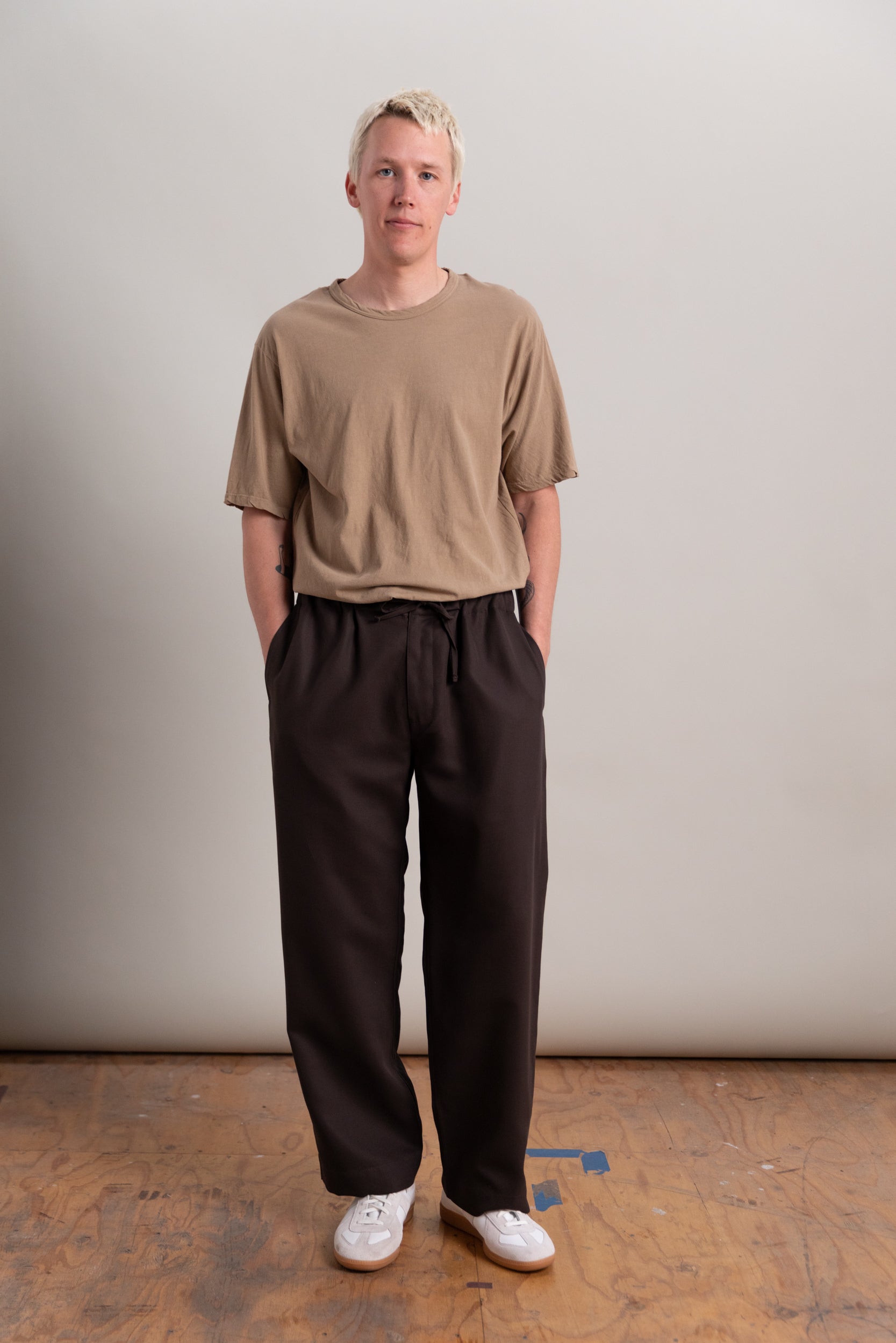 REPOS PANT IN BROWN DOUBLE CLOTH